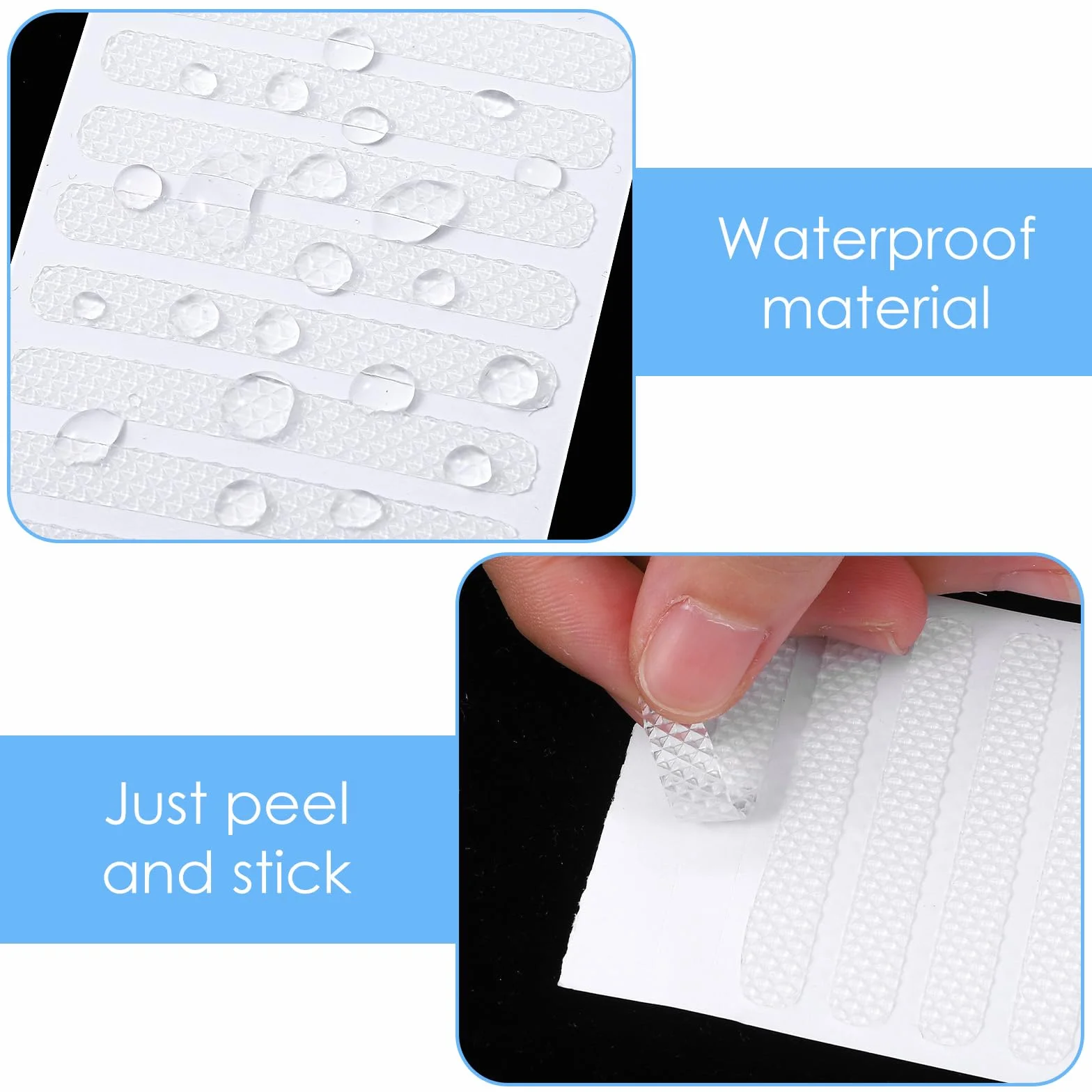 Xinjoduz Lot de 20 bandes adhésives antidérapantes en silicone transparent pour téléphone portable