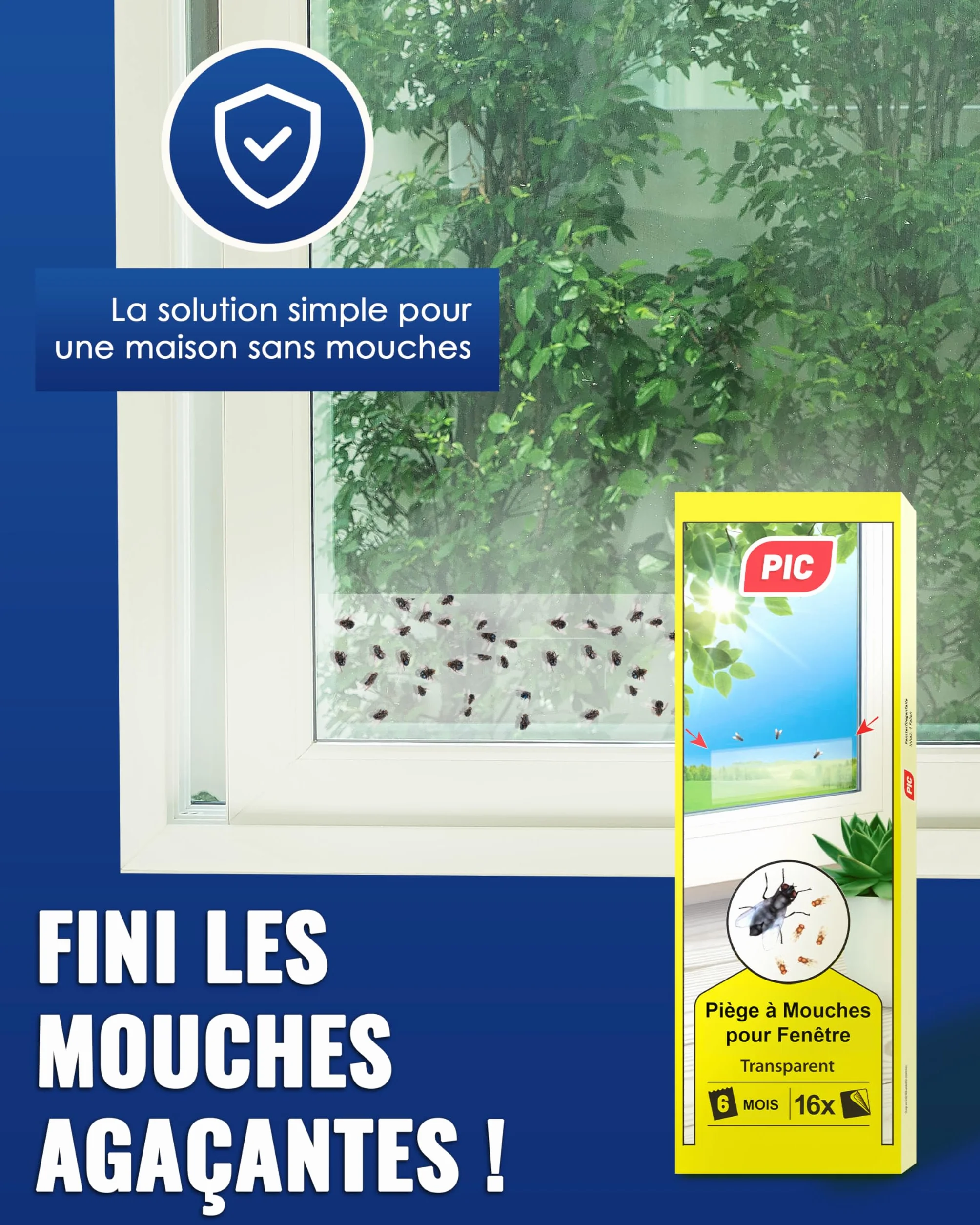 Piège à Mouche pour fenêtre 16 pièces Anti Mouche, Attrape Mouche Non Toxique inodore