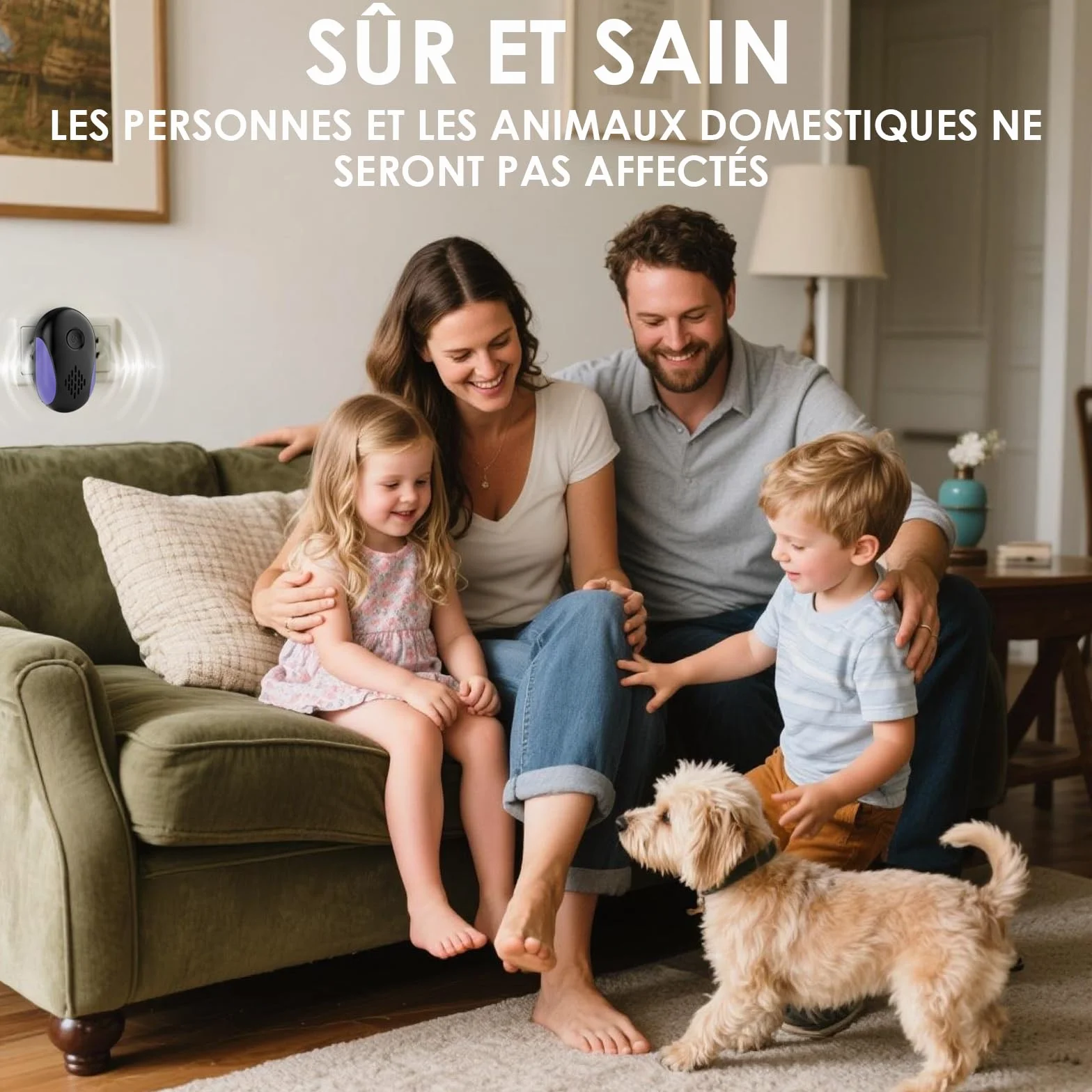 Répulsif Ultrason Souris et Rats 4 Pack, Puissant Ultrasonique Anti Nuisibles Rongeurs Araignée Noir