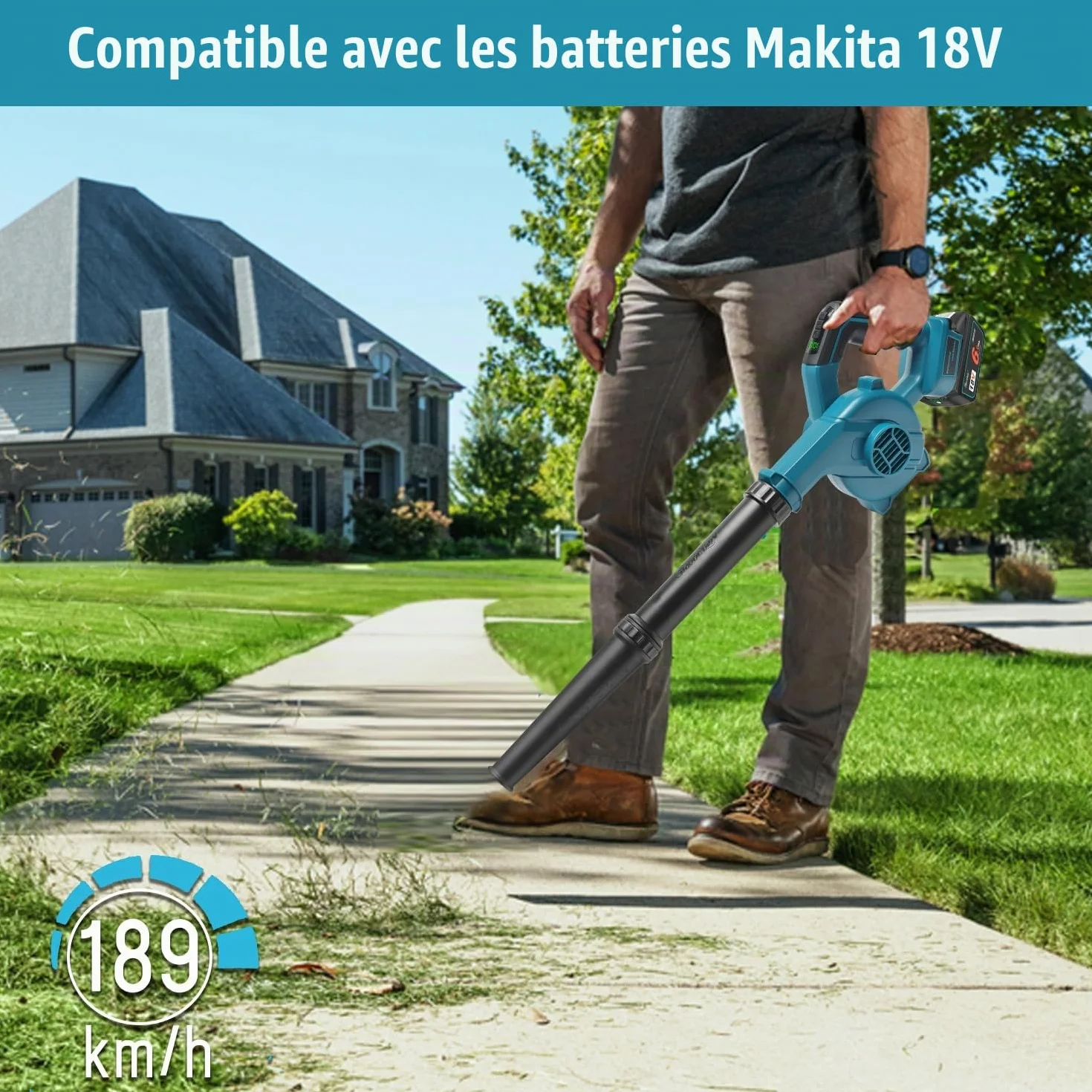 Waitley Souffleur sans Fils 18V pour Batterie Makita Jardin Entrée