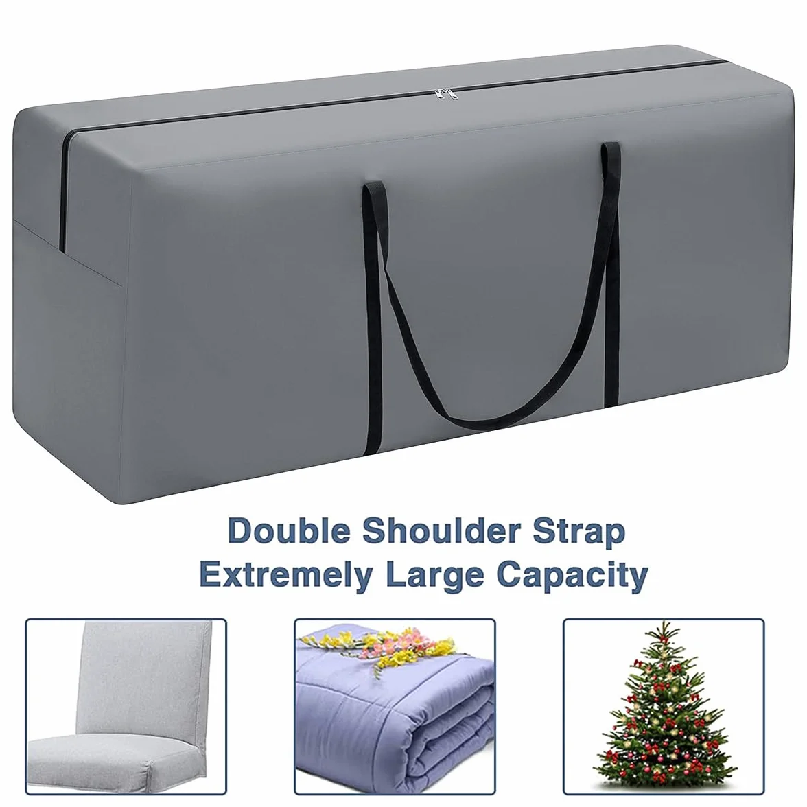 GARPROVM Sac de rangement pliable 200 l Tissu Oxford imperméable indéchirable 125 x 32 x 50 cm
