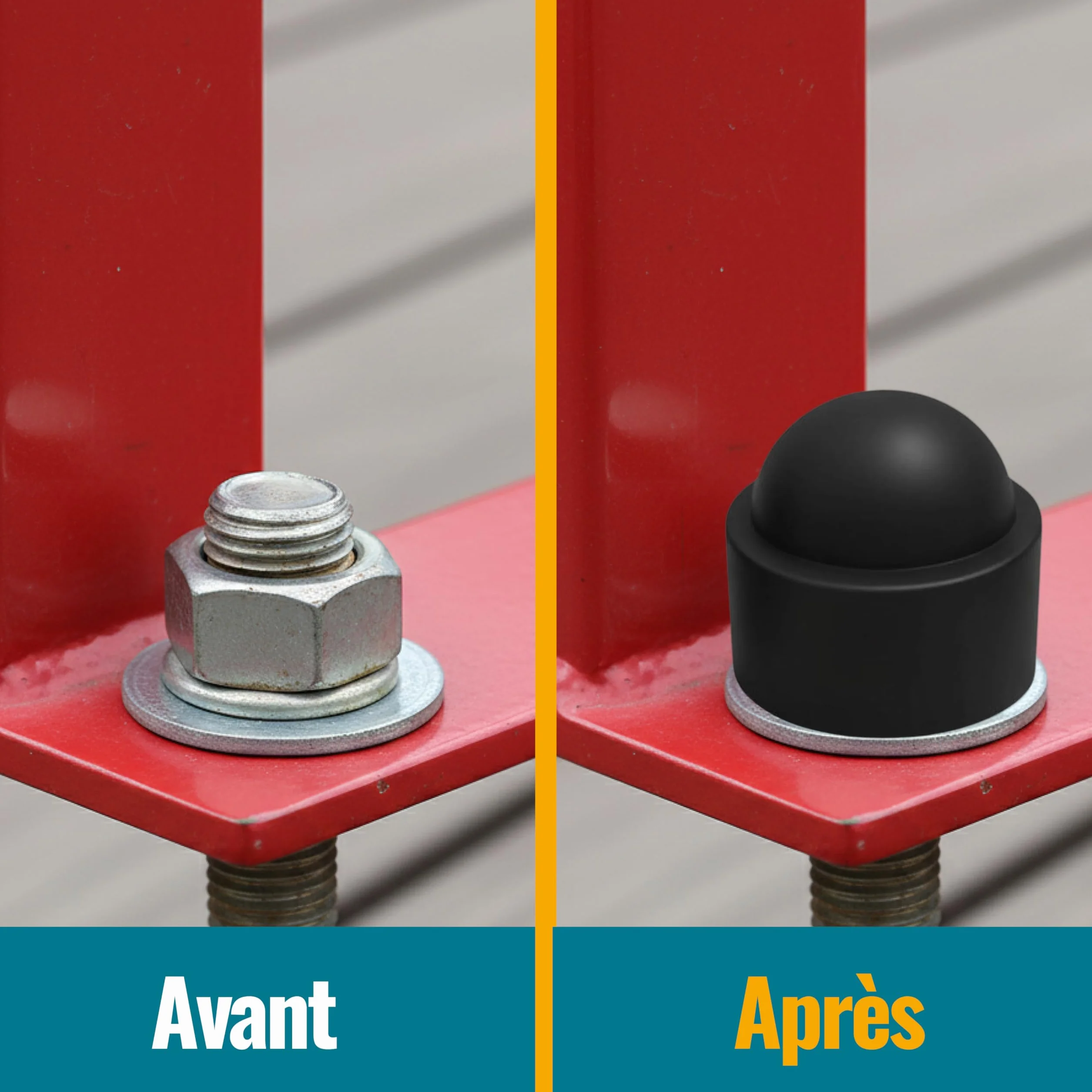 Ajile – 20 Caches Écrous M10 - Clé 17 mm – Protège Écrou Et Vis – Capuchons Plastique Noirs Résistants – Cache Vis Décoratif, Protection Anti-Rouille Et Finition Propre - Bricolage