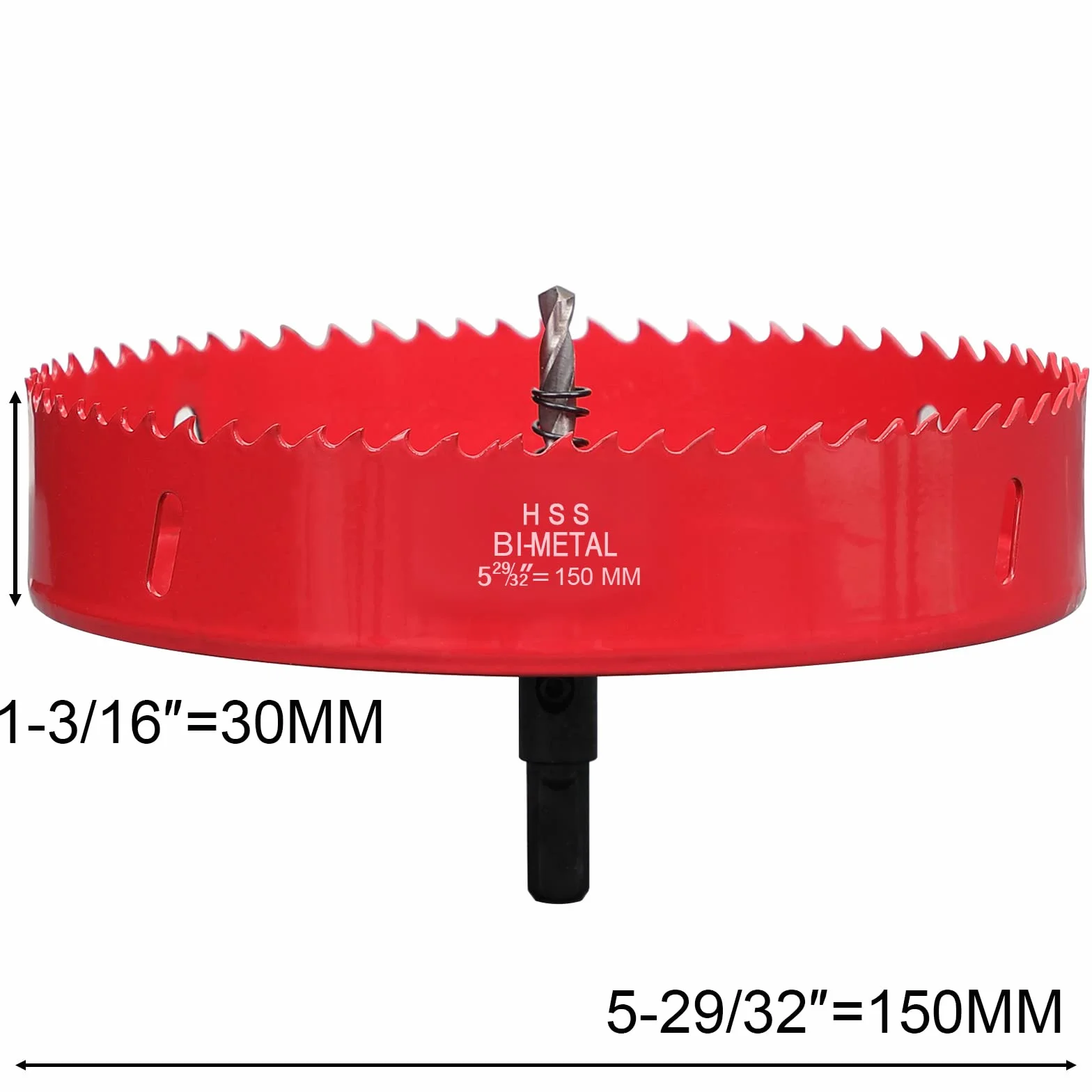 Scie Cloche Bi-métal 150 mm, M42 HSS Bimétallique Scie Trèpan avec Foret de Centrage pour Robuste Perceuse à Percer pour Fer, Aluminium, Bois, Cloison Sèche, Tuyau, Panneau de Fibres de Bois/Rouge