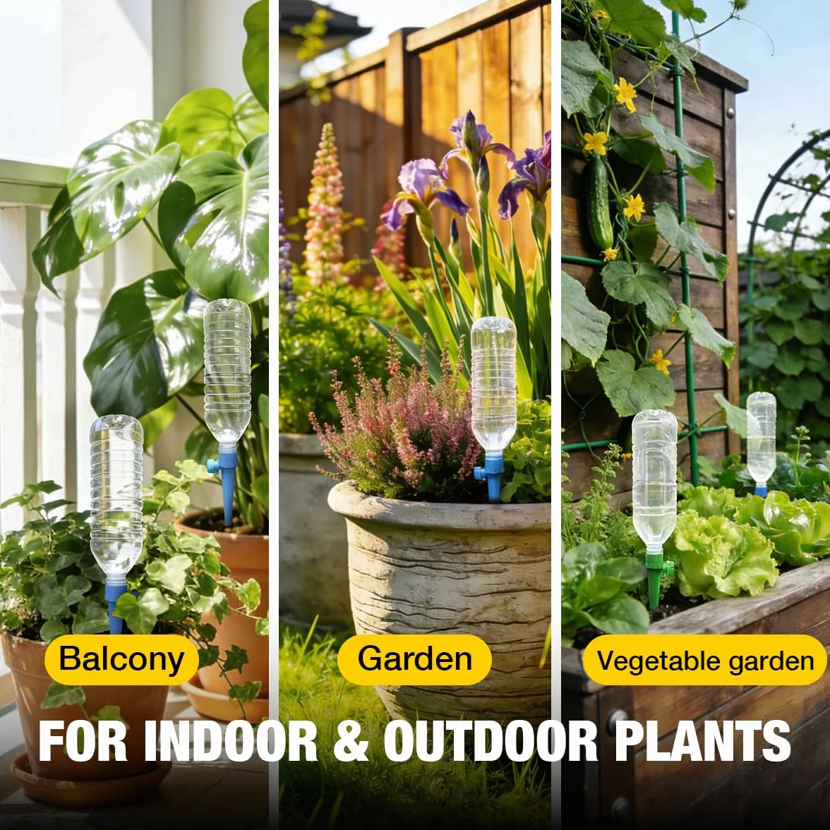 Système d'arrosage Automatique Goutte à Goutte, Arroseur Plantes Réglable 16 pièces Jardin Intérieur Bleu/Vert