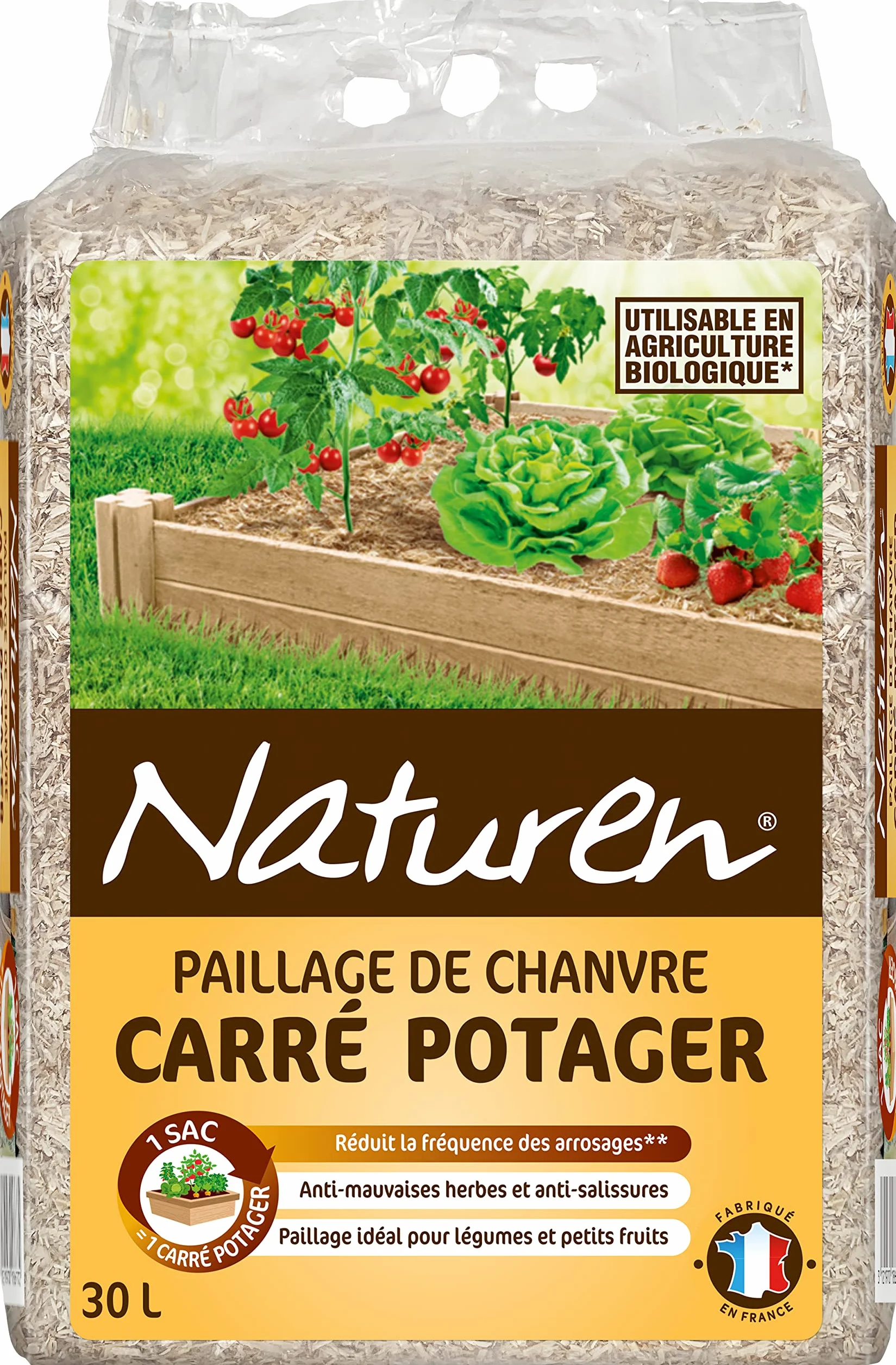 Naturen NATCHA3 Paillage Carré Potager UAB 30 L Beige
