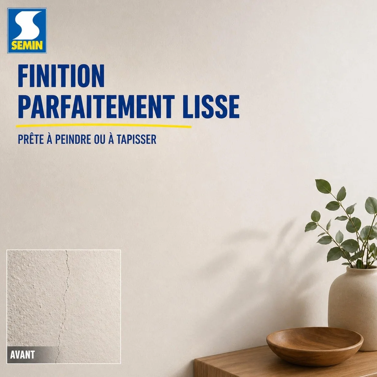SEMIN Enduit de Rebouchage en Pâte 1.5 kg – Spécial Trous, Fissures & Trous de Vis – Intérieur/Extérieur – Prêt à l’Emploi – Excellente Finition – Haute Adhérence