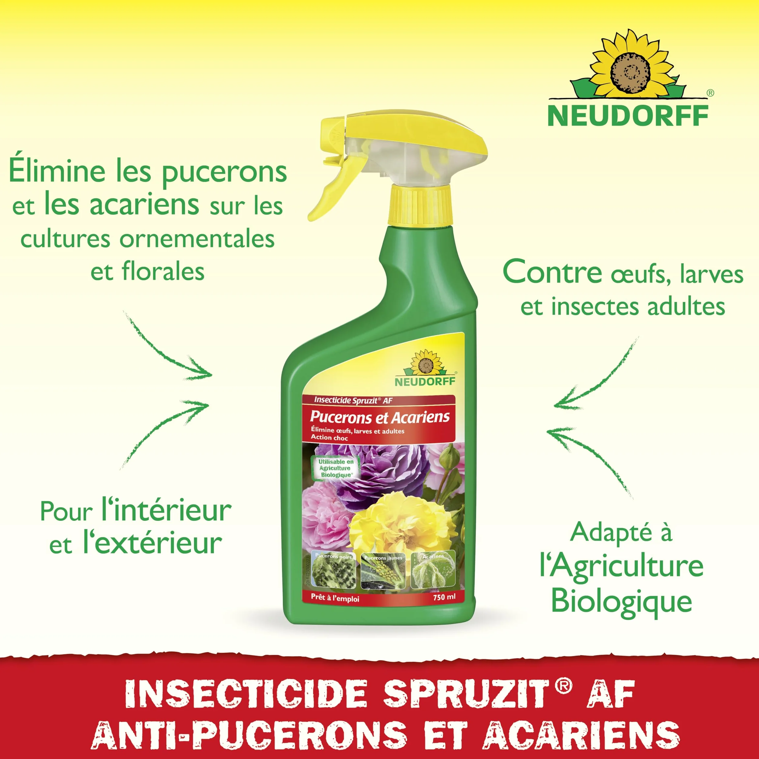 Neudorff Spruzit AF Pucerons et Acariens Insecticide 750 ml