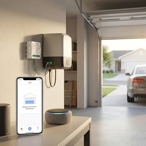 Garosa Ouvre-porte de Garage WiFi Intelligent QS-WIFI-S10-C03 Commande Vocale Fonction Planification Application Mobile Contrôle à Distance pour Maison Connectée