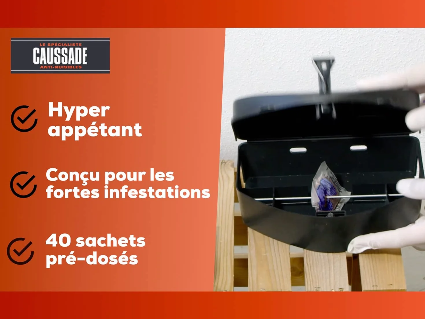 Caussade Raticide Canadien Anti Rats Souris 40 Appâts Pâtes 400g Prêt à l'emploi Fabriqué en France