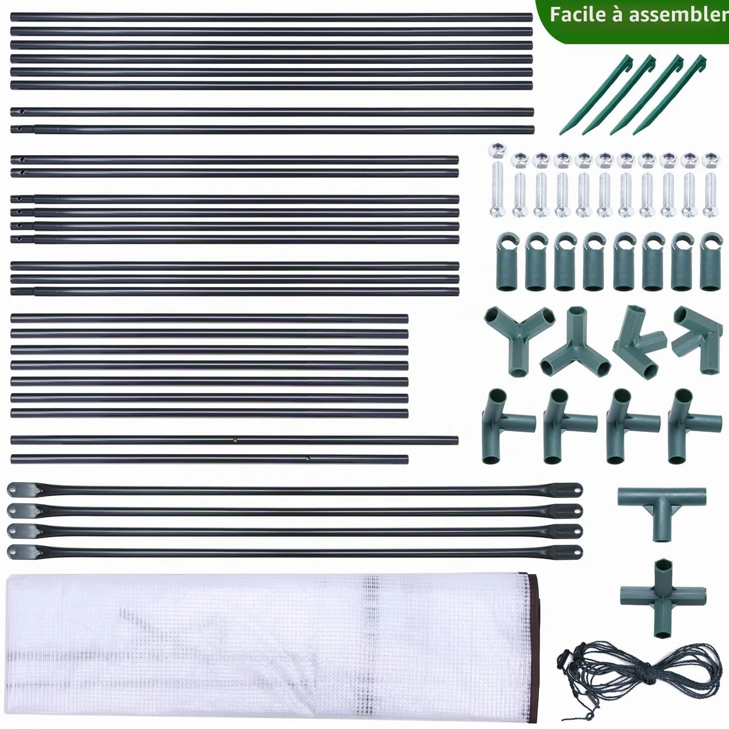 Ohuhu Serre de Jardin 200x77x170 cm PE Blanc Translucide 130g/m²