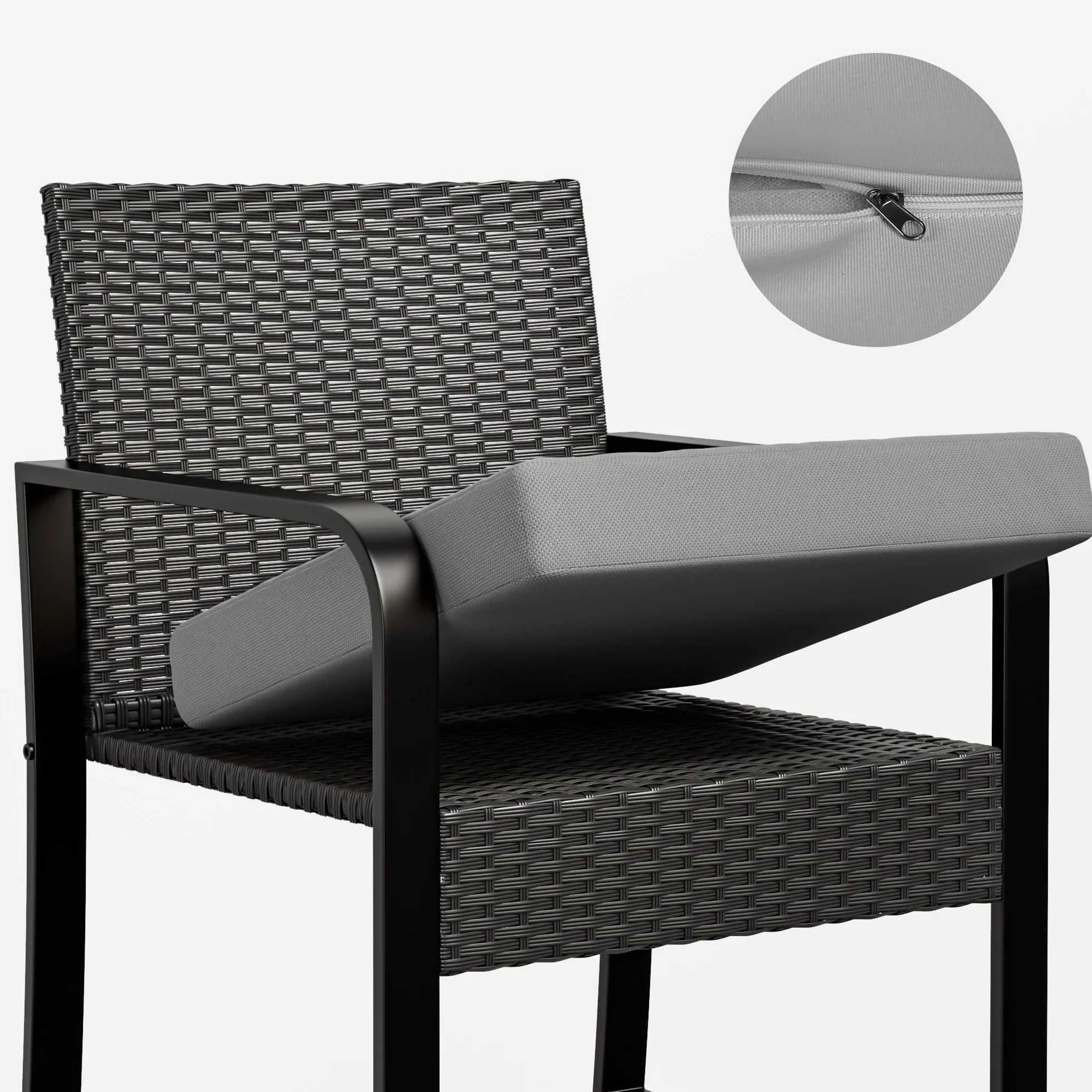 Bealife Ensemble de Meubles de Jardin en Rotin pour 2 Personnes, Gris
