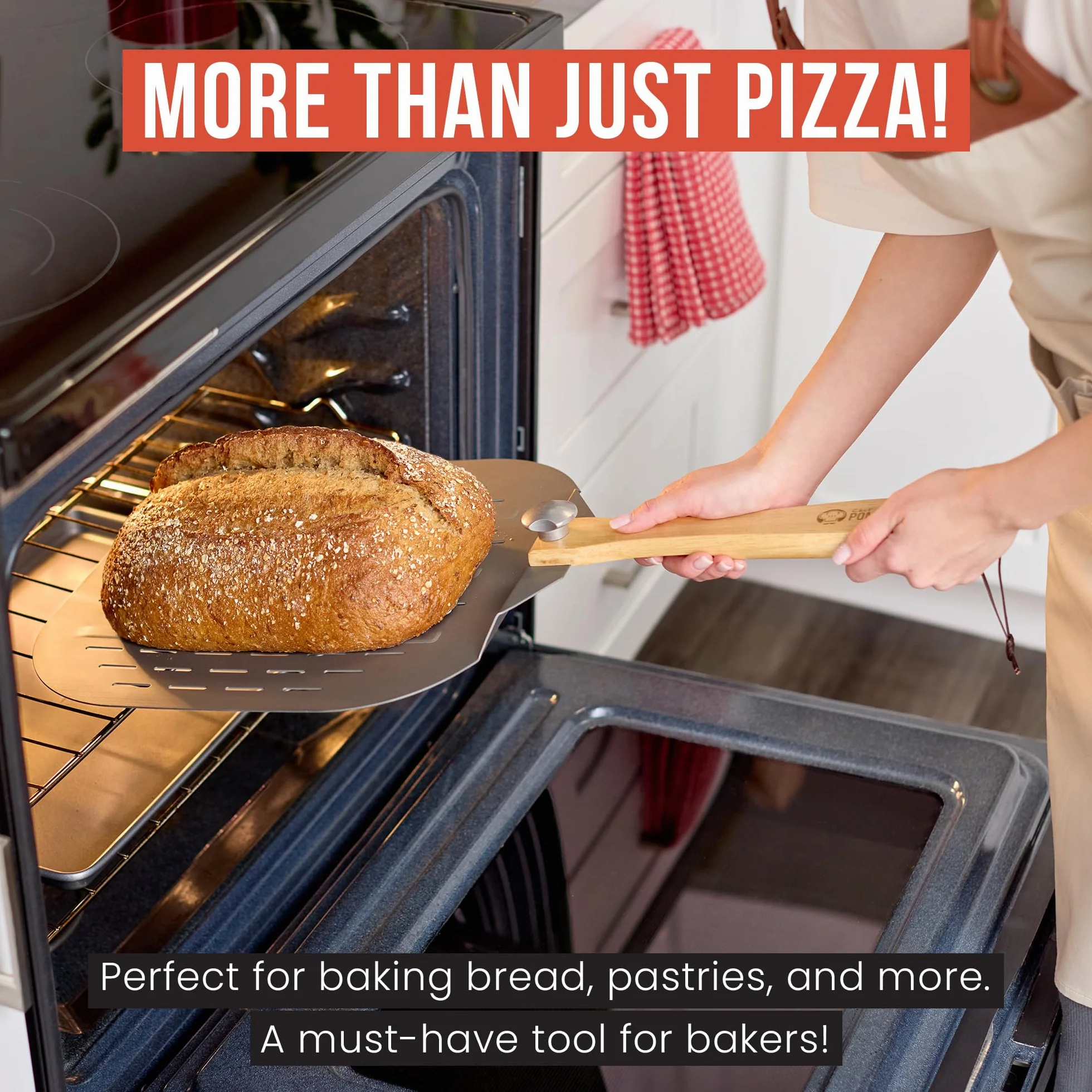 Pelle à Pizza Chef Pomodoro avec Poignée en Bois Pliable 35 cm Aluminium