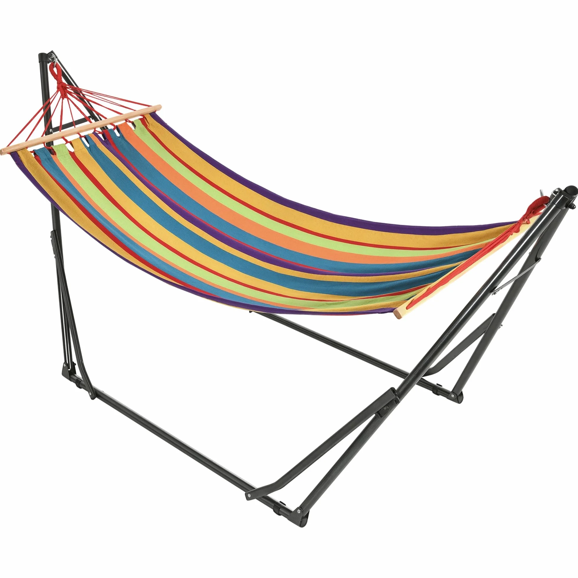 Outsunny Hamac de Jardin Pliable 1 Place 120 Kg 270x100x94cm