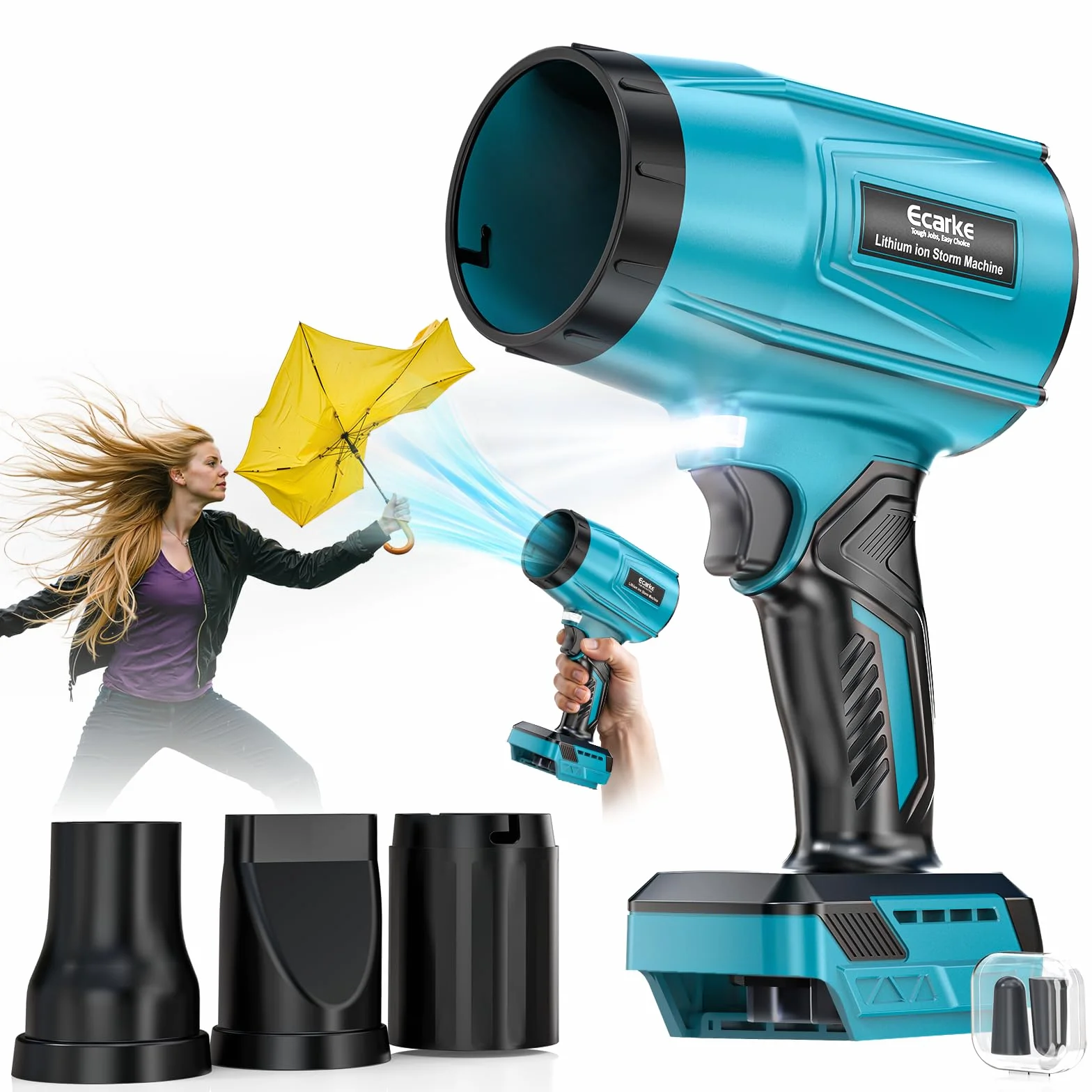 Souffleur Sans Fil 18V Moteur Brushless 80000TR/Min 60m/s 850g Compatible Batteries Ma-kita