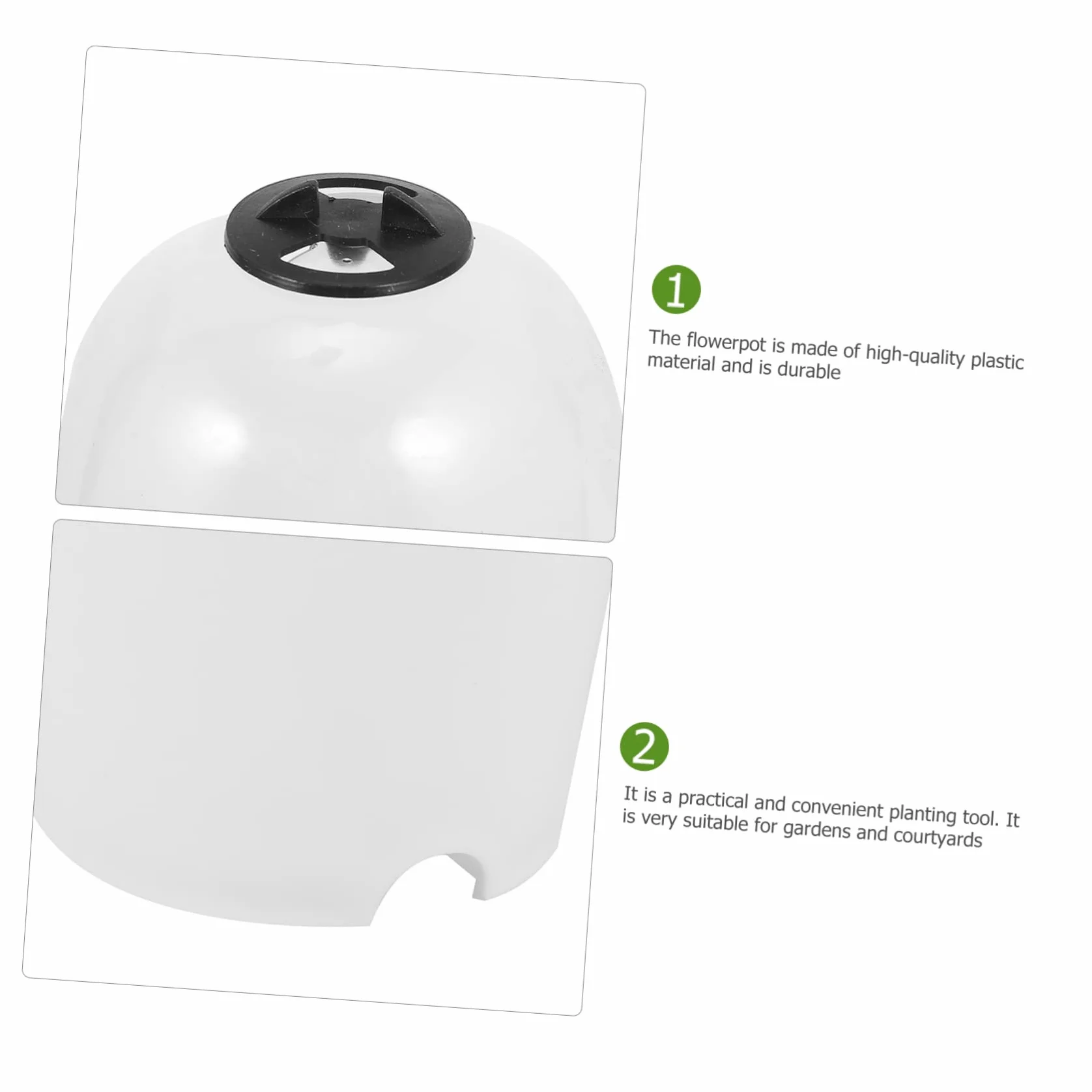 Lot de Pots de Fleurs Plastique avec Couvercle pour Plantes Succulentes Jardinière Intérieur Extérieur