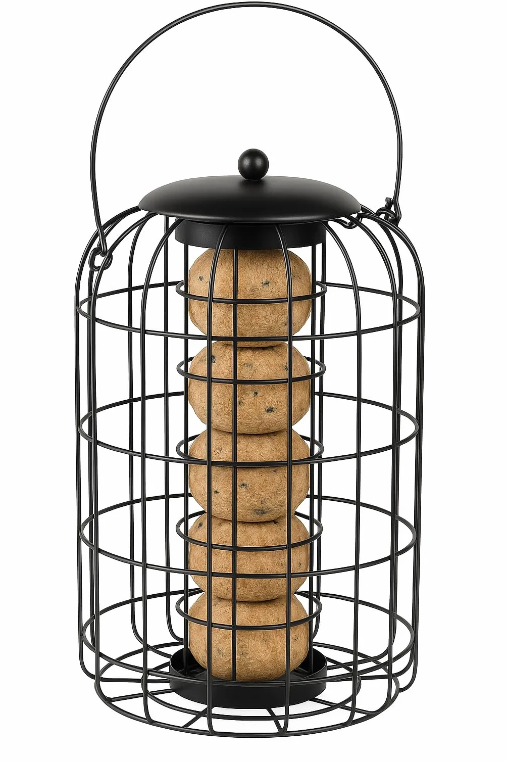 Mangeoire Oiseaux extérieur Olov Noir 27 cm Métal résistant aux intempéries Flamingo