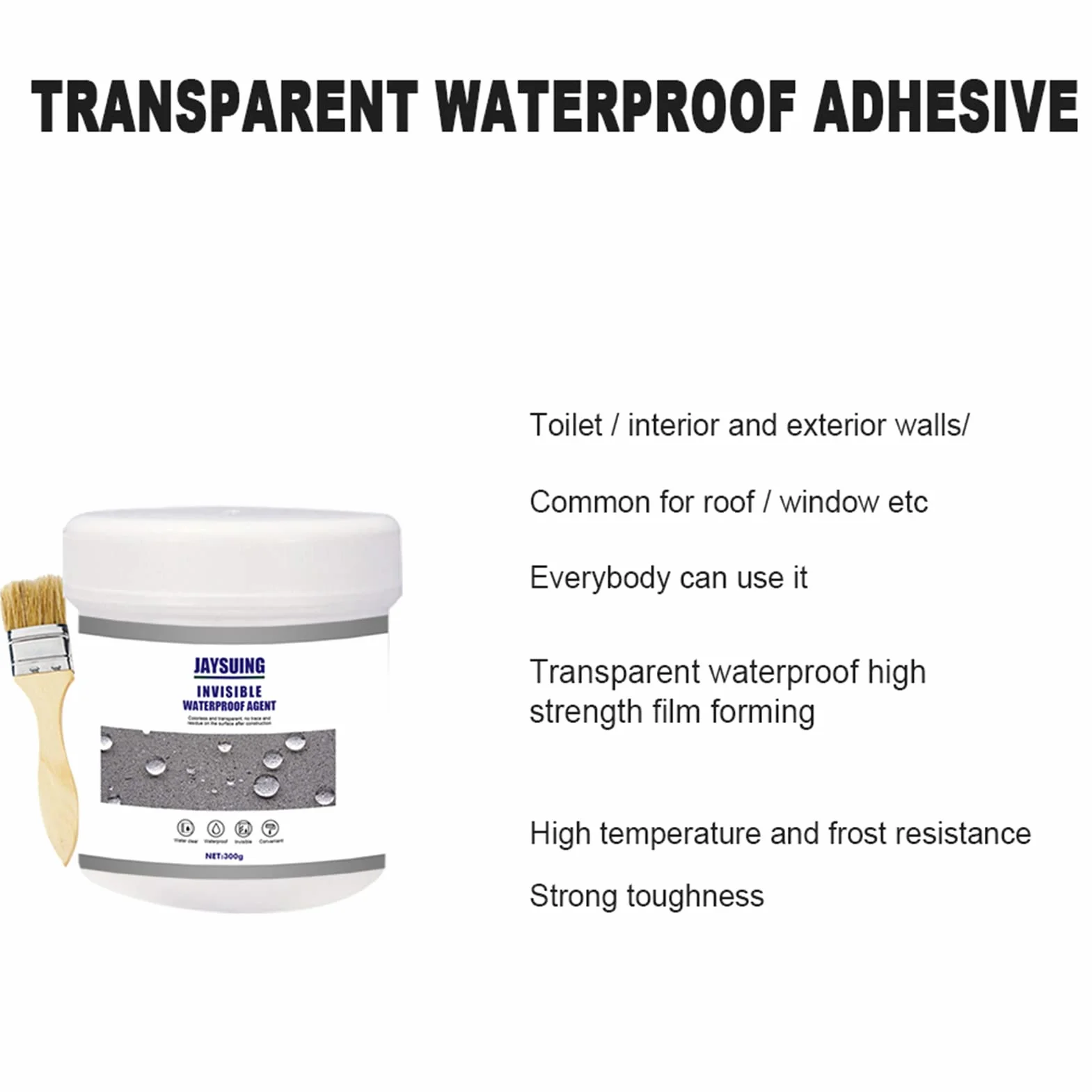 Scellant Imperméable Invisible, Agent de Revêtement Transparent pour Toit, Patio
