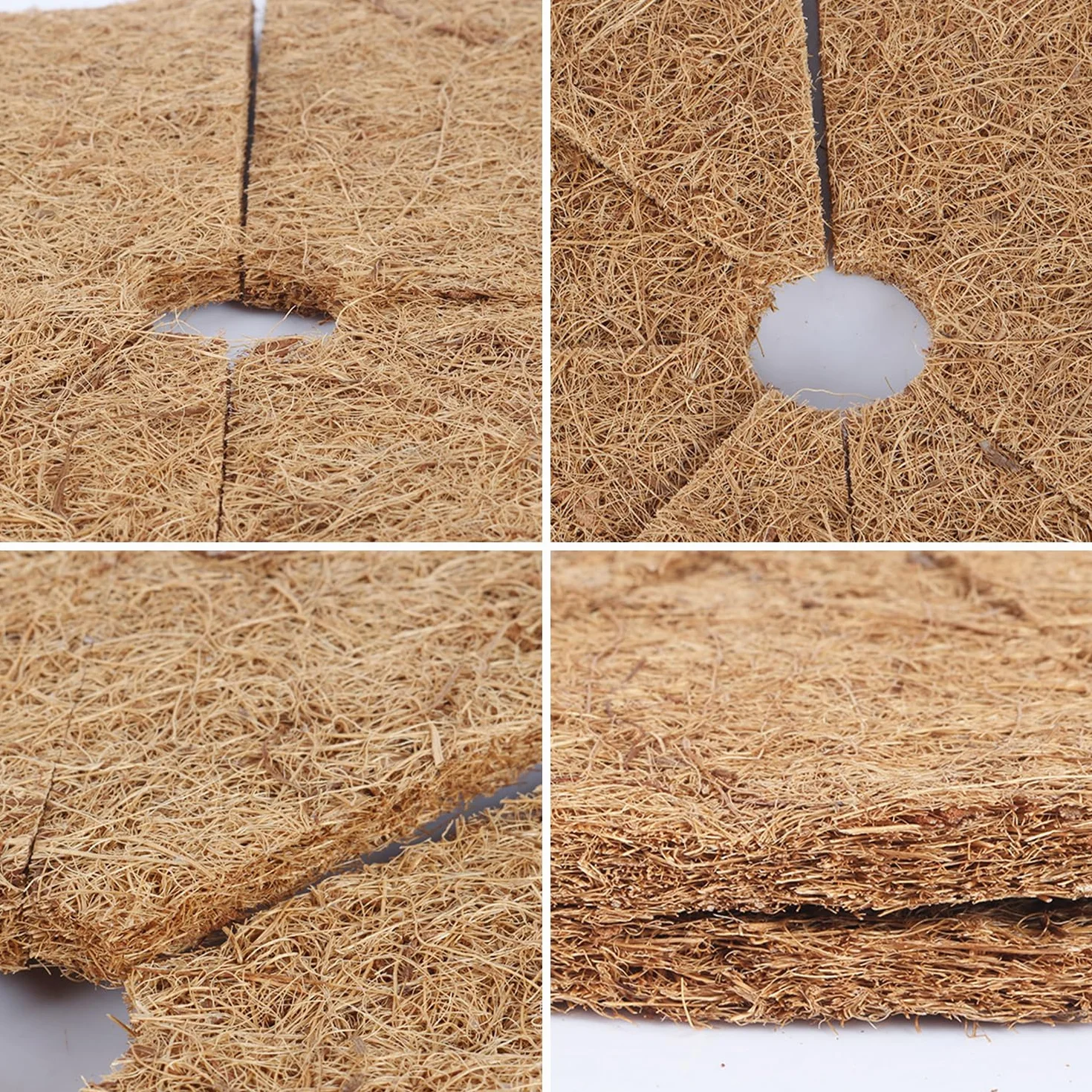 Lot de 4 housses de protection en noix de coco 20 cm pour pots de fleurs antigel extérieur