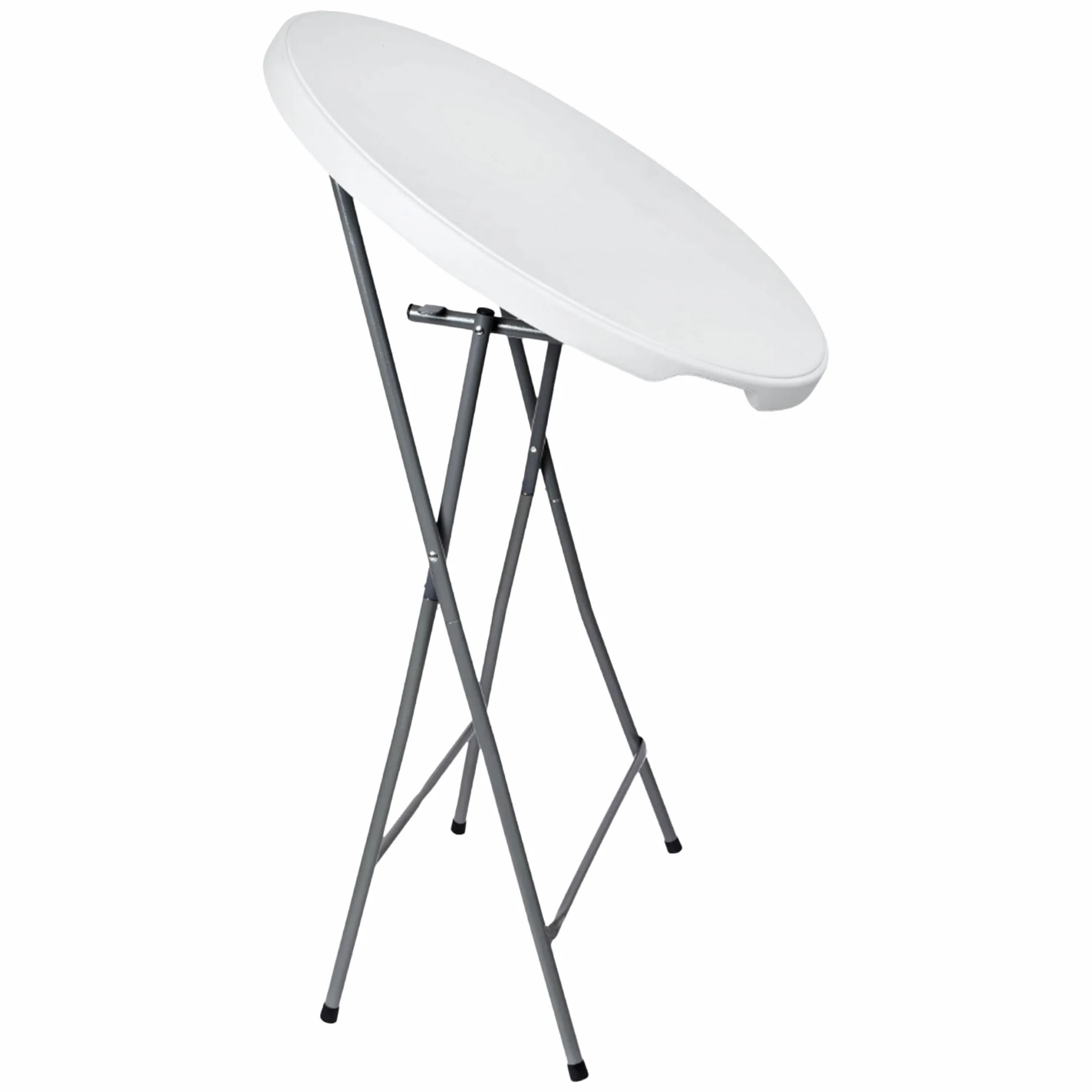 KARL HAUSMANN Table haute pliable blanche Ø 80 cm 110 cm de haut table de camping stable table de bistrot d'extérieur