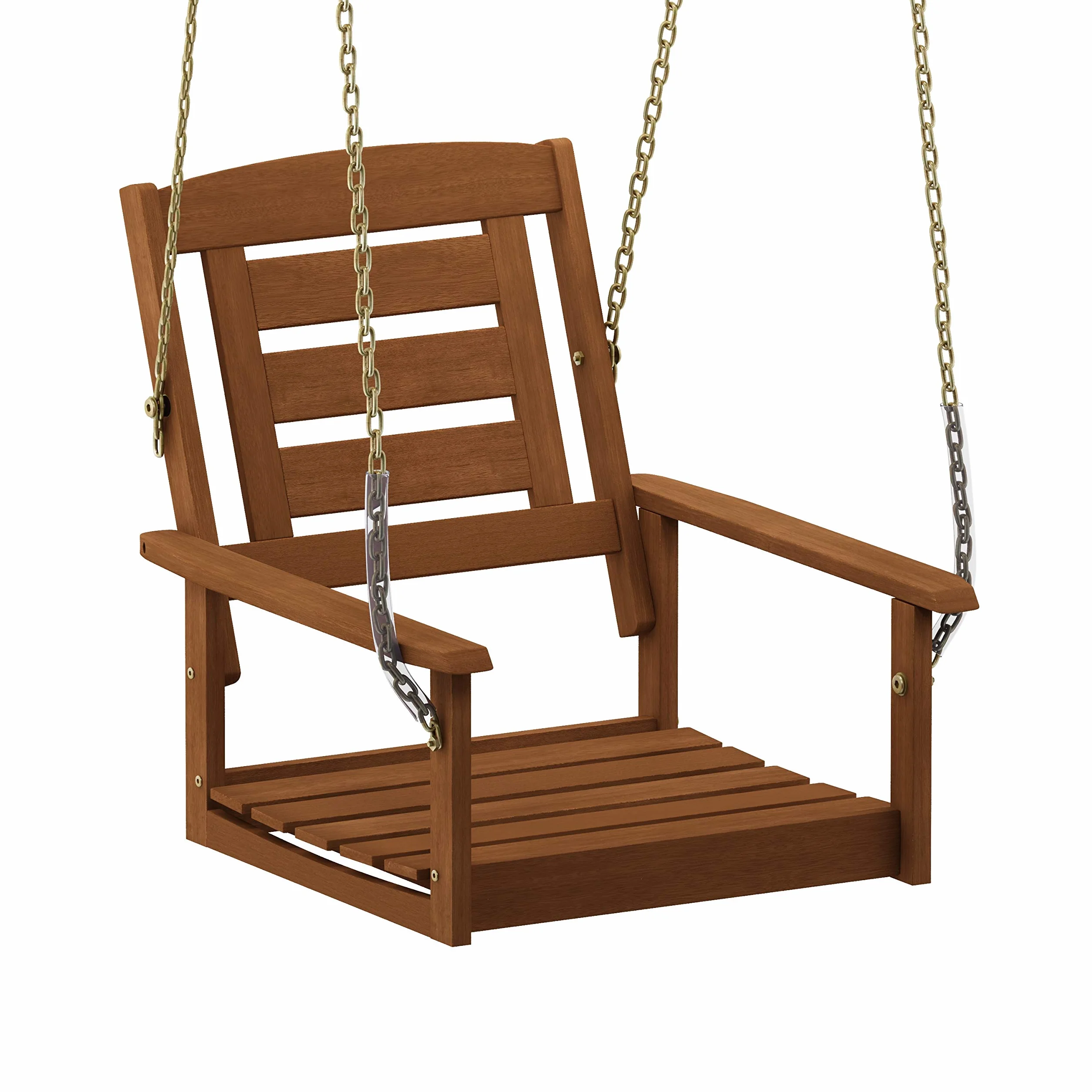 Furinno Tioman Hardwood Balançoire Suspendue Simple avec Chaîne, Naturel, Bois