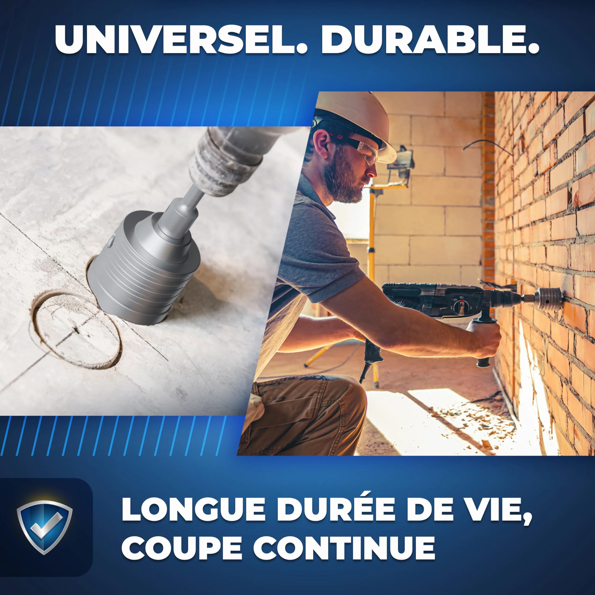S&R Scie Cloche Trépan Béton 68 mm SDS Plus Couronne Carotteuse Foret à Beton Marbre Brique Pierre Maçonnerie Adaptateur et foret de centrage 8x110 mm