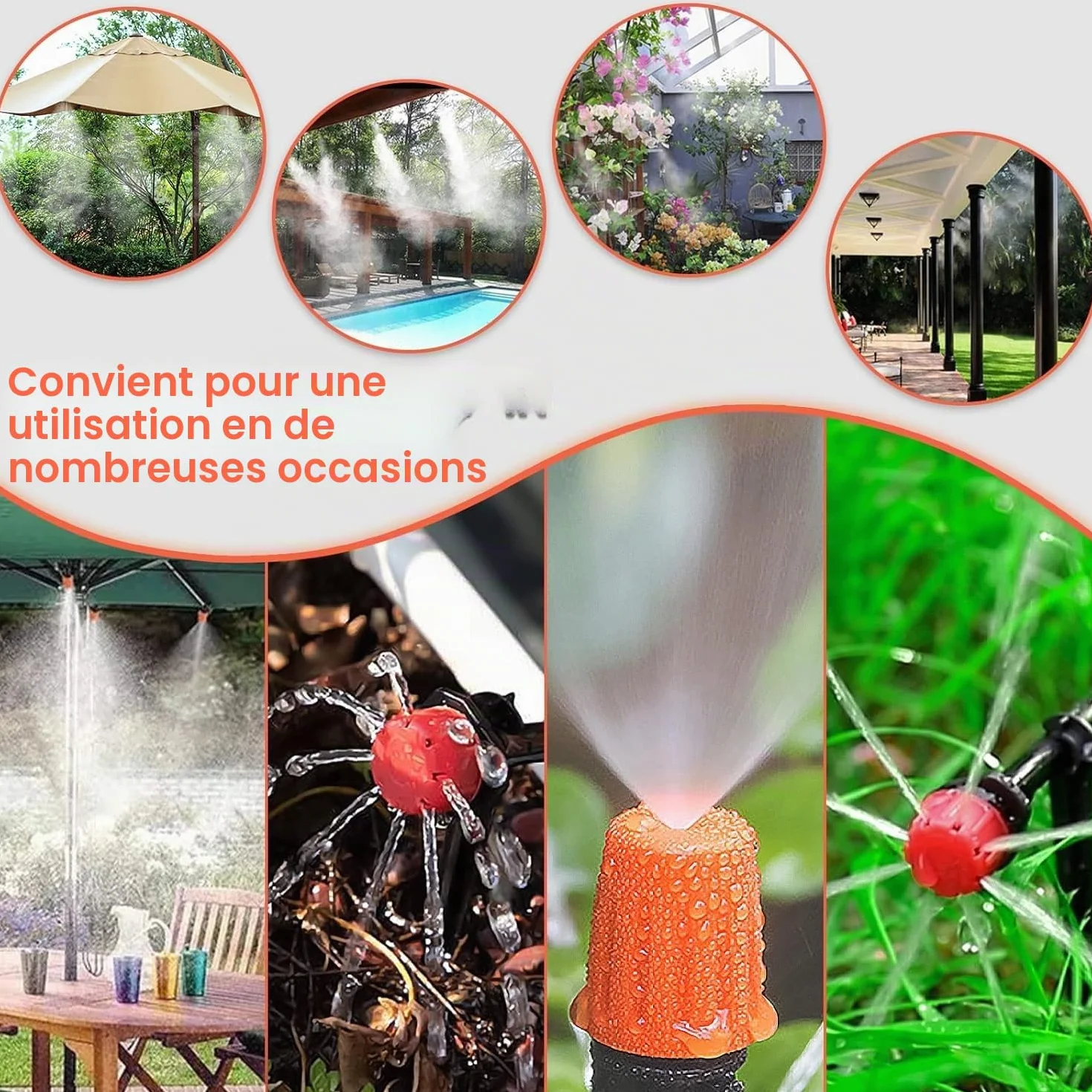 Kit d'irrigation Goutte à Goutte Automatique 263Pcs avec 40m+10m Tuyau, Système d'arrosage pour Jardin