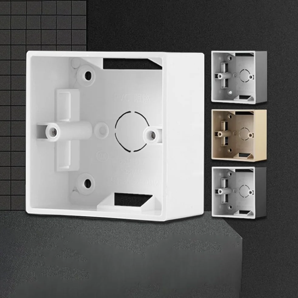 Lot de 2 boîtiers de Plaque Murale Simple 86 mm x 86 mm x 40 mm, système de Gestion des câbles Ethernet pour plaques de Prise réseau, Construction en PVC, Blanc