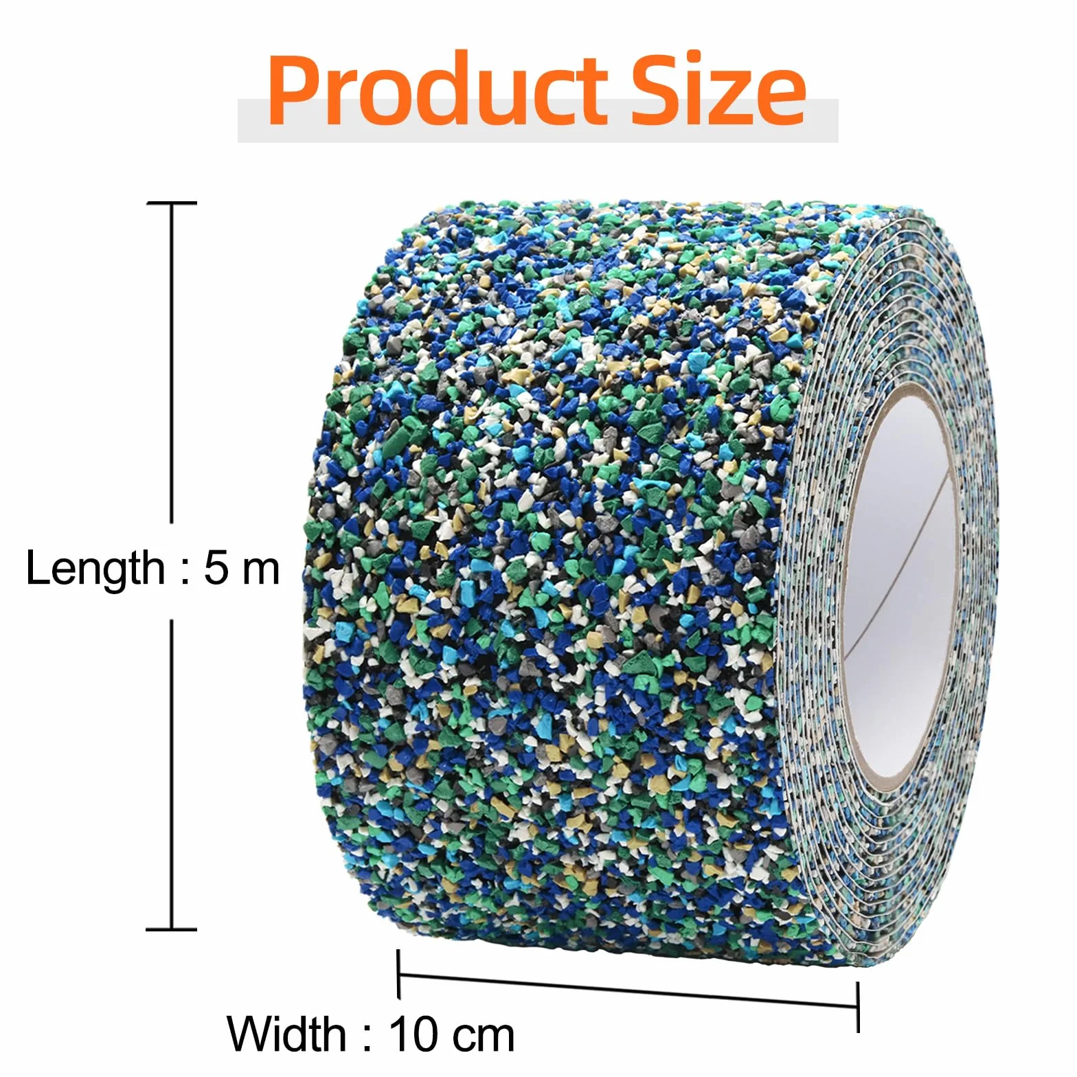 QILIMA Ruban Antidérapant en Caoutchouc PET Bleu 100mmx5m Ruban adhésif antidérapant Bande en caoutchouc friction Bande antidérapante pour escaliers Escaliers douche Bacs piscine Zones humides