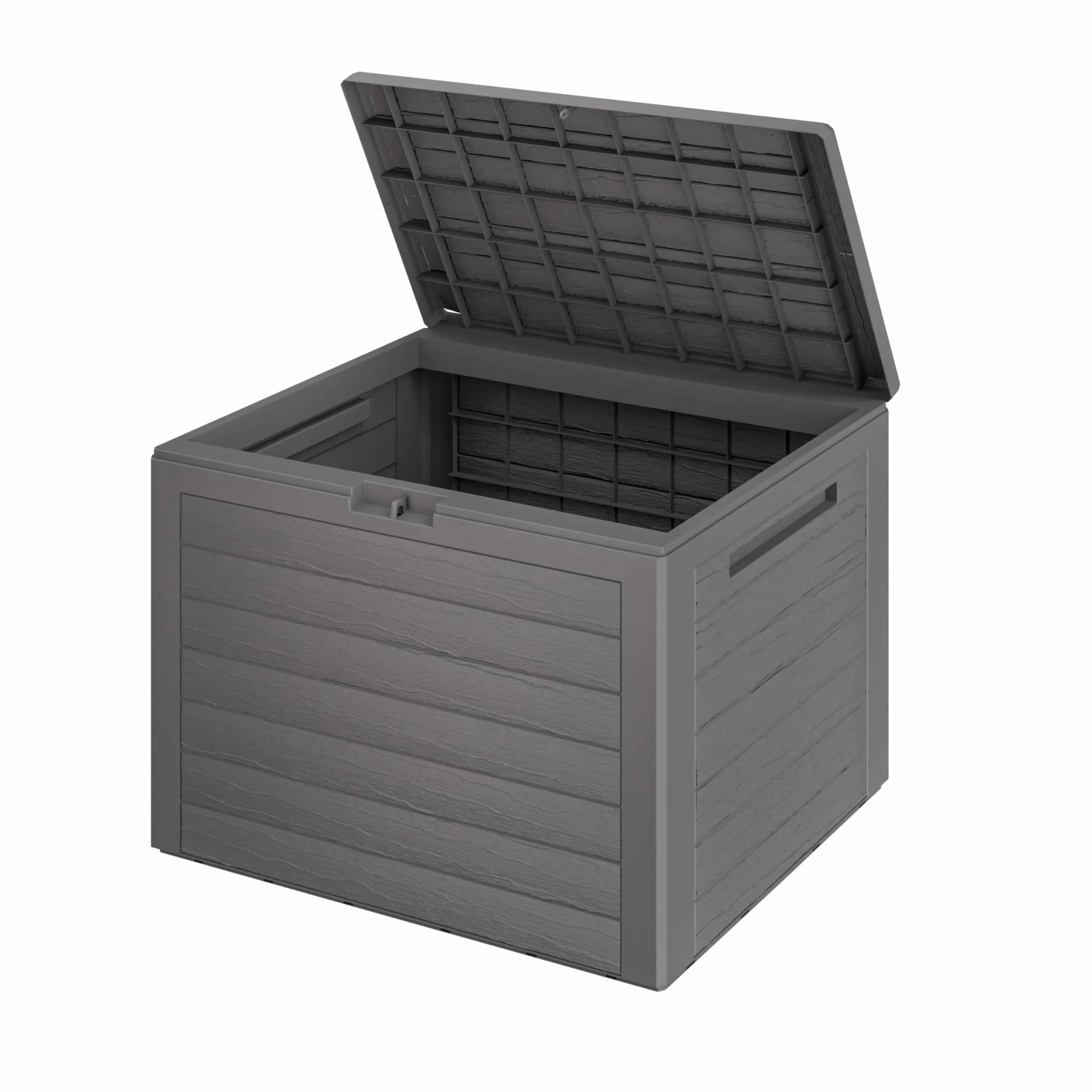 Casaria Coffre de Jardin Exterieur 190 L Gris - Caisse de rangement étanche Effet Bois