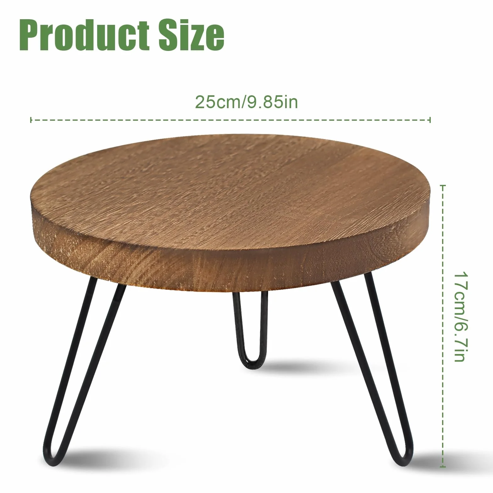 Support de Plantes en Bois, Tabouret pour Plantes Rond avec 3 Pieds pour Pots de Fleurs Intérieur Extérieur