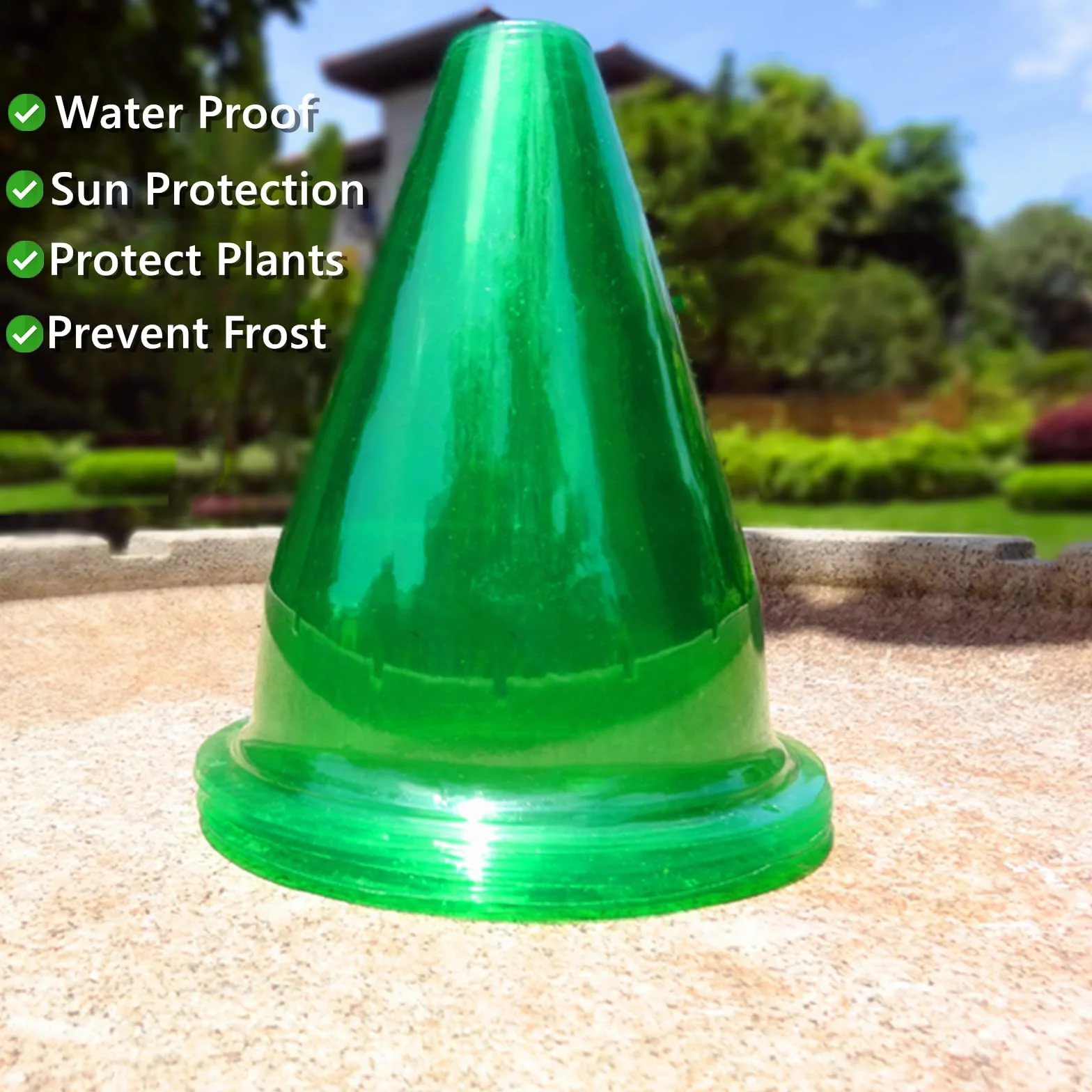 Garden Cloches for Plants 12 Pieces 7.8" D x 9.4" H Green Plant Protectors