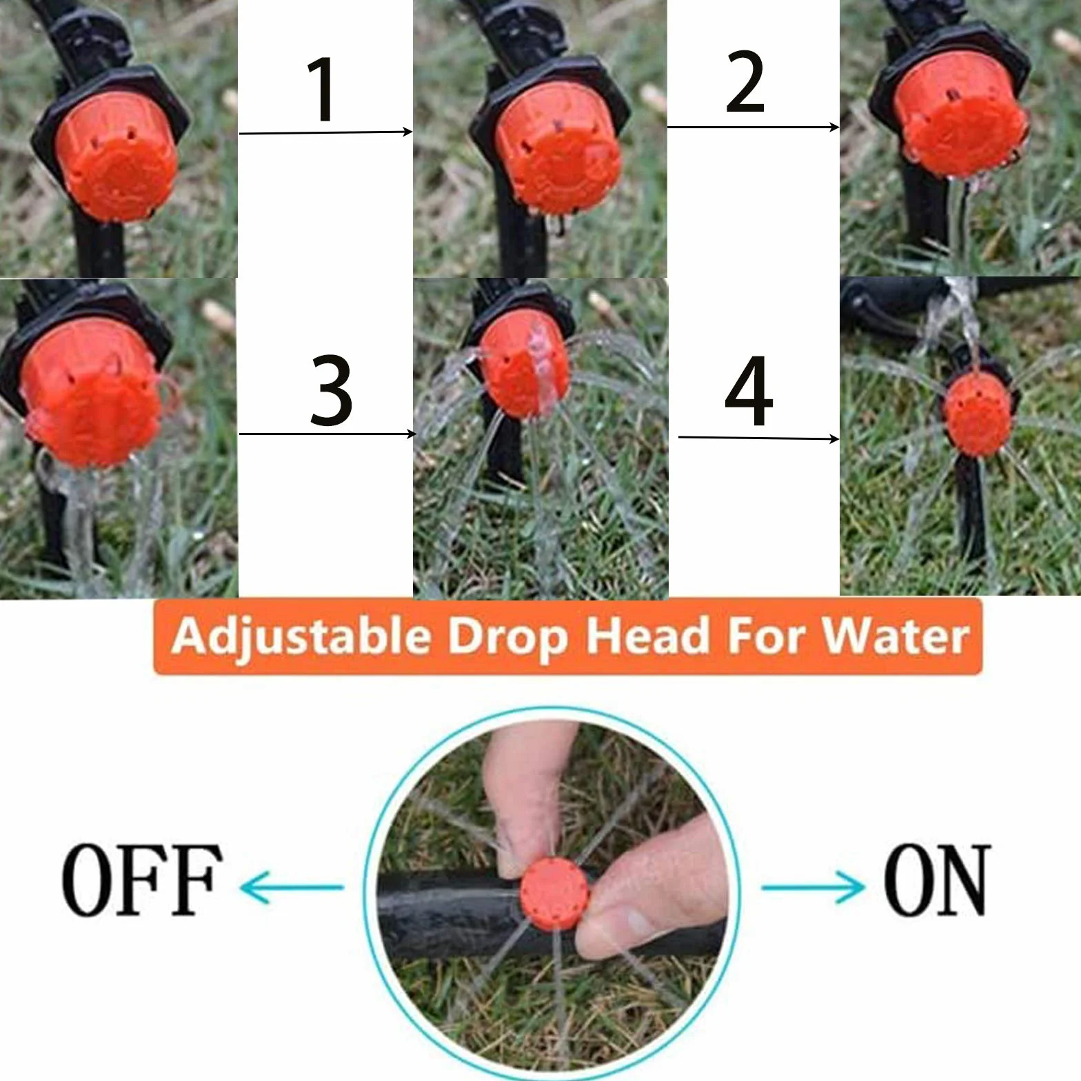 HOINCO Buse De Goutteur D'Irrigation Réglable 360 Degrés, Arroseurs Goutte à Goutte pour Tubes 4 mm ID, 200 Pièces