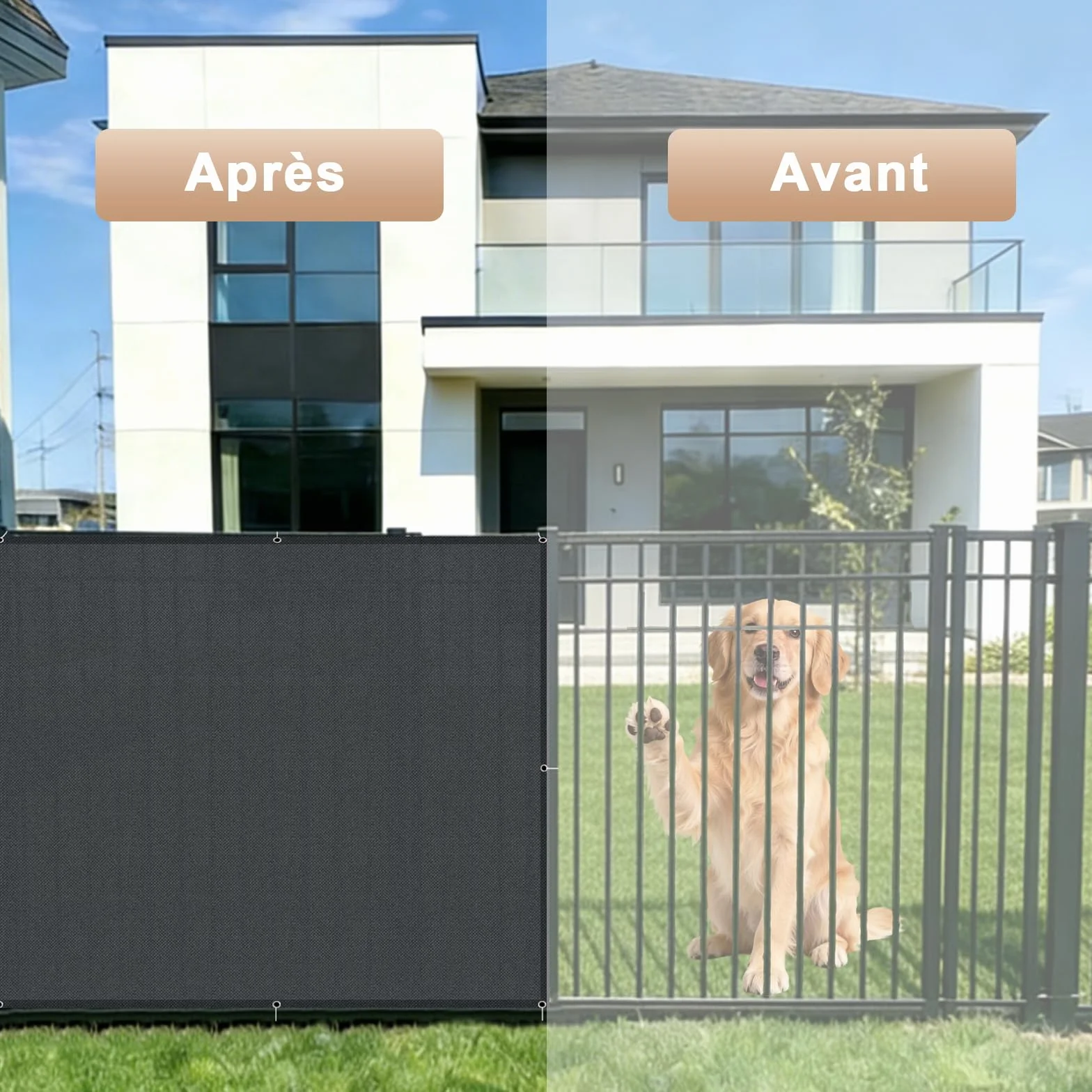 Brise Vue Balcon 70x600cm Imperméable Cache Brise Opaque UV Résistant Extérieur Terrasse Jardin COOL AREA