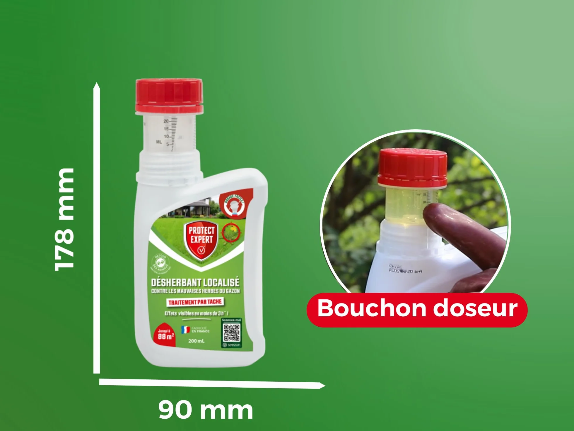 PROTECT EXPERT 2 Désherbant Concentré Localisé 2x200ml 176m² Non Sélectif