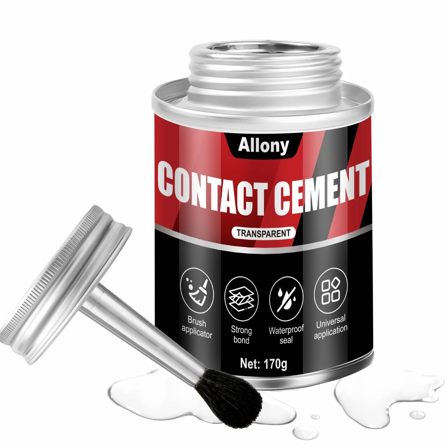 ALLONY Colle Contact, Colle Semelle Chaussure, colle Contact Neoprene, Imperméable, colles Extra Forte Tout Support pour PVC, Bateau Pneumatique, Ciel de Toit Voiture, Plastique, Cuir, 170g