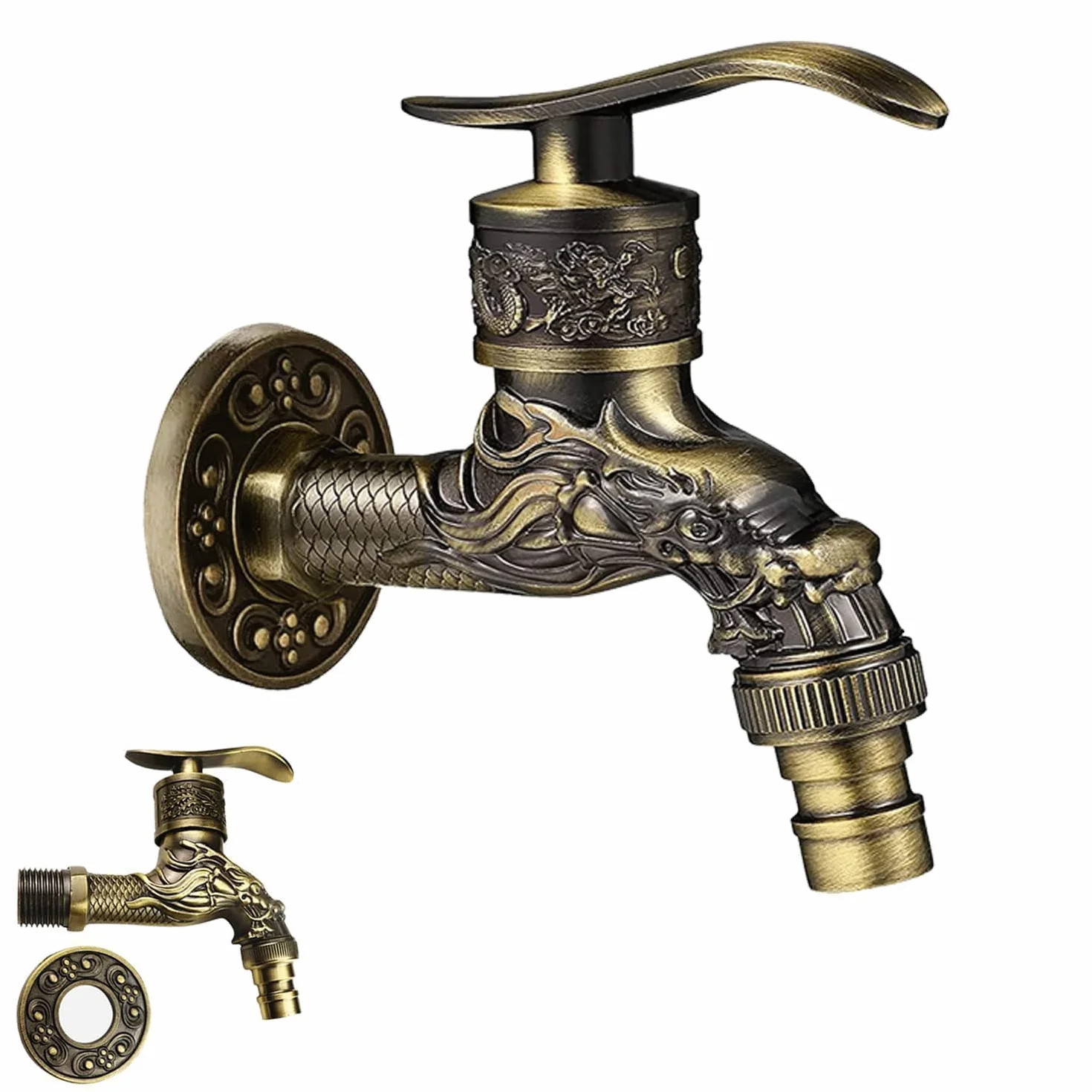 Robinet de Jardin Vintage Antique en Bronze Laiton
