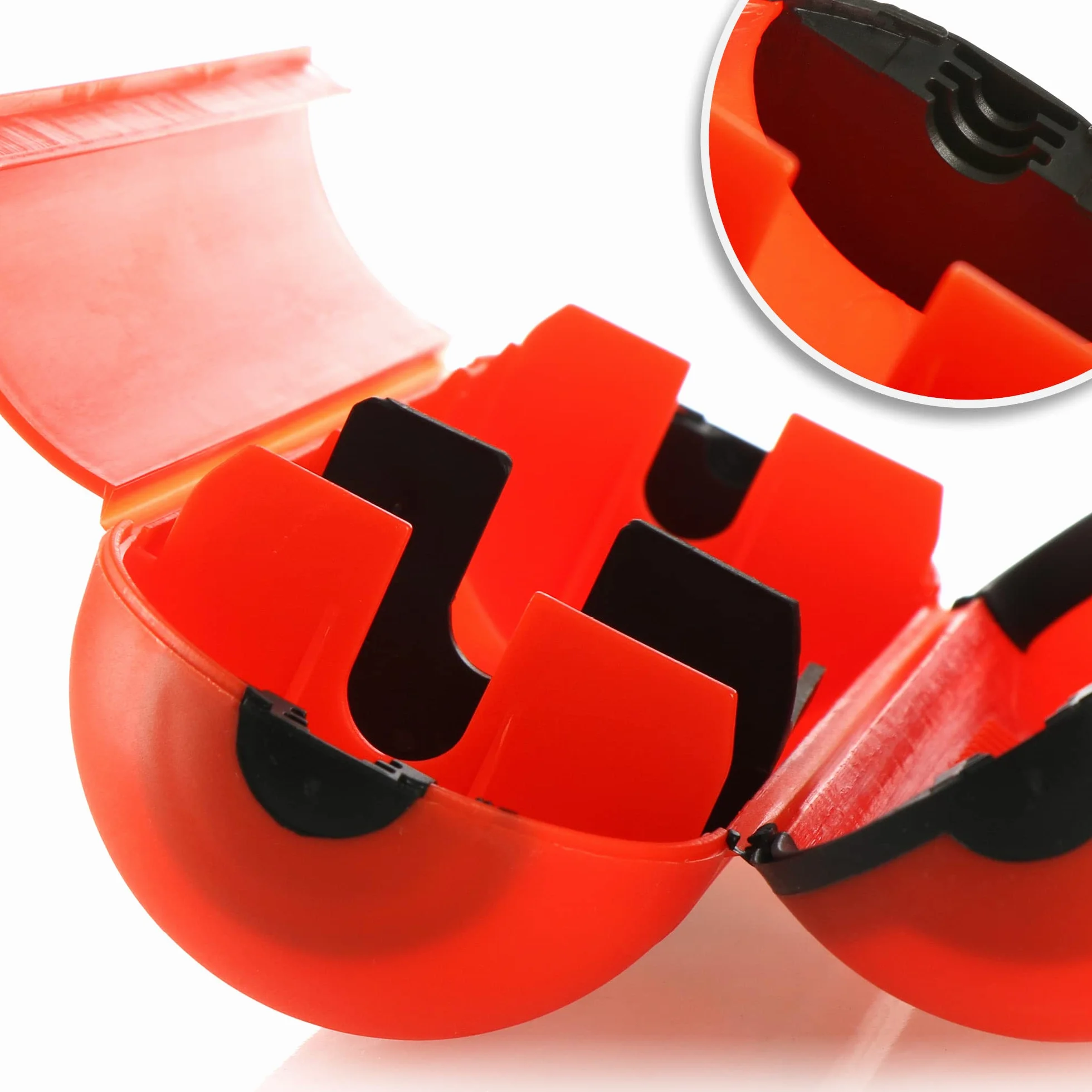 COM-FOUR® 3x boîtier de protection pour connexion enfichable, boîtier de protection pour usage intérieur et extérieur, capsule de protection pour rallonge, sécurité pour fiche et prise Schuko (Orange)