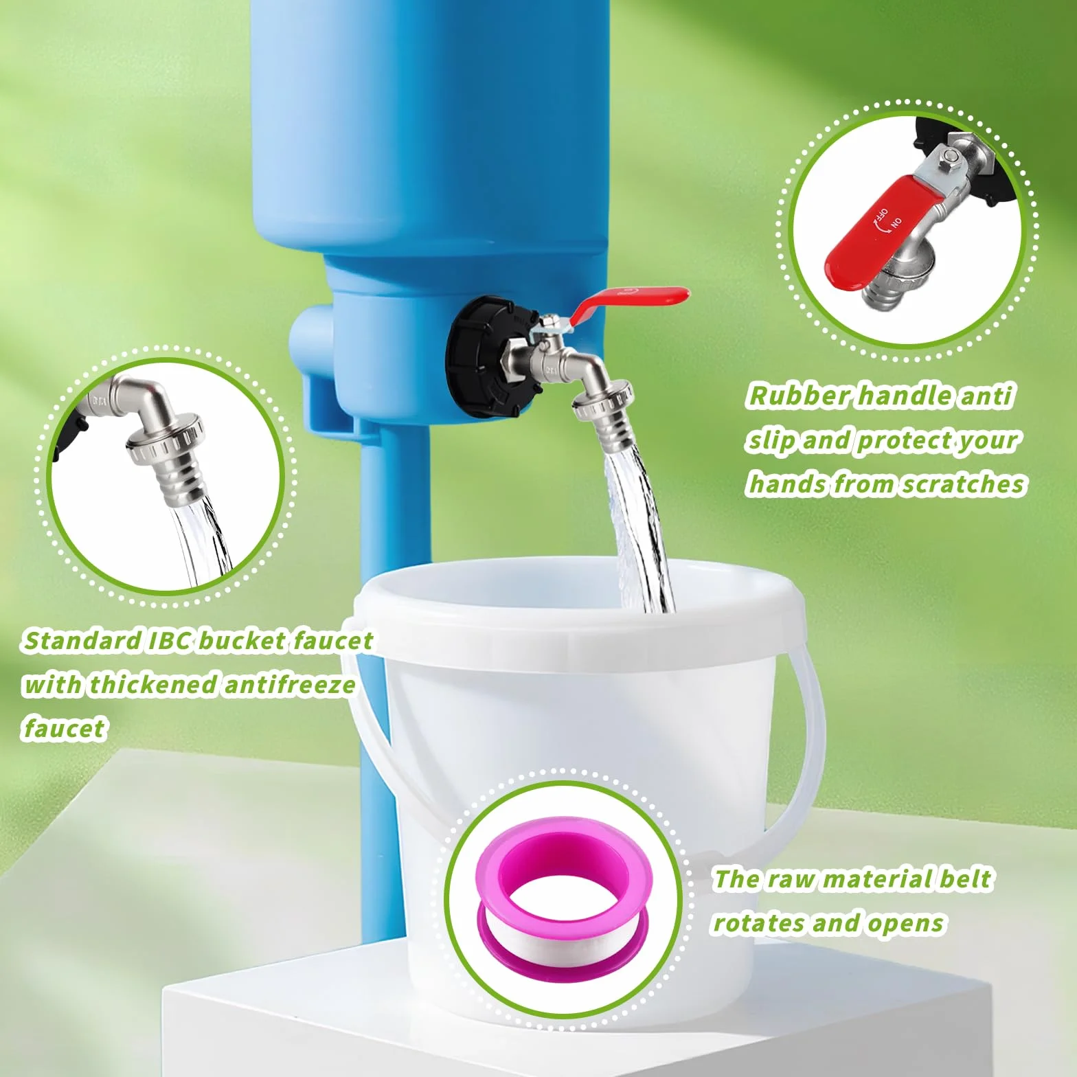Robinet Cuve 1000L shallyong S60X6 IBC Raccord 3/4" Jardin Adaptateur Plastique