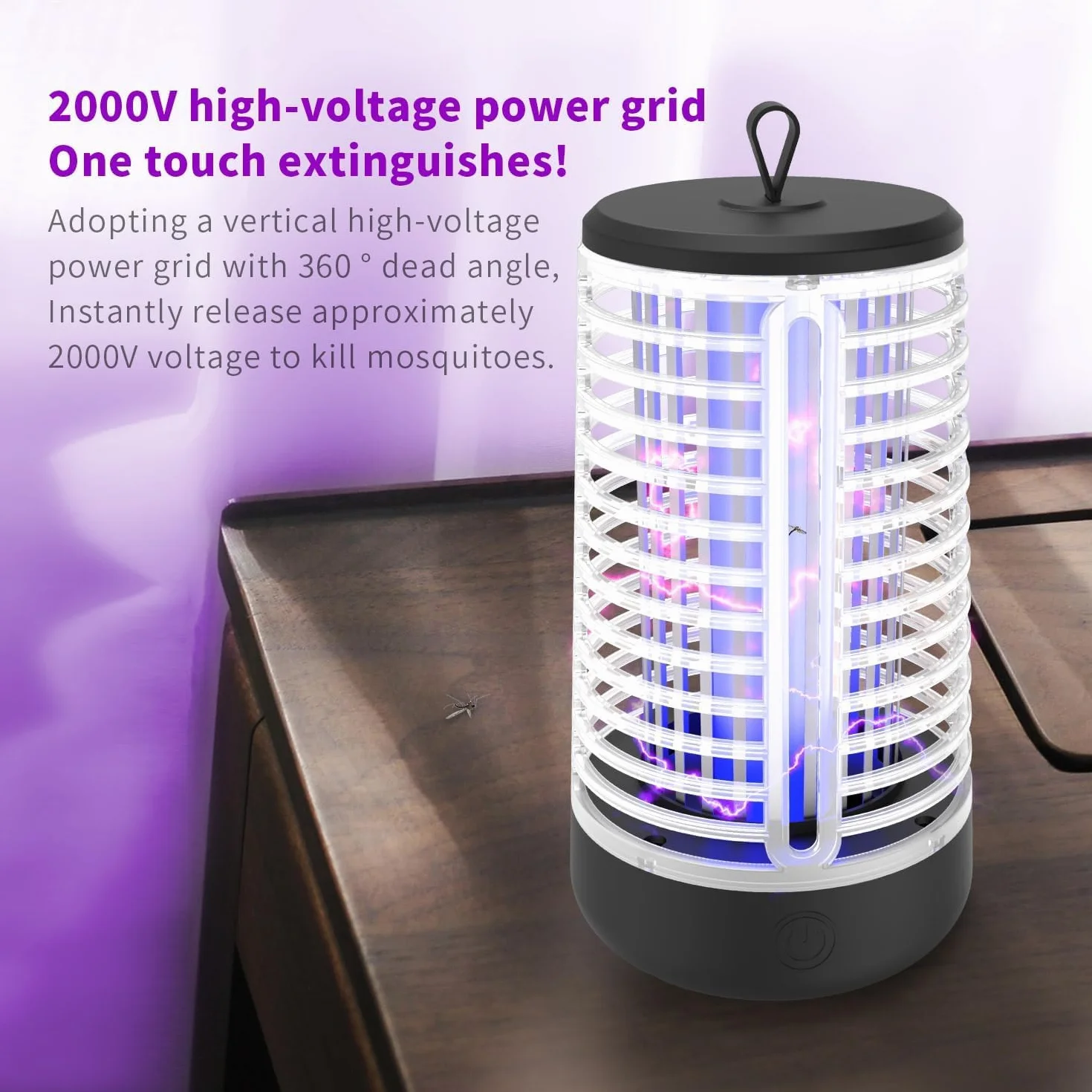 Zapper Électrique Lampe Anti Moustique intérieur/extérieur, Insect Fly Zapper, 4 piège étanche pour Insectes Volants