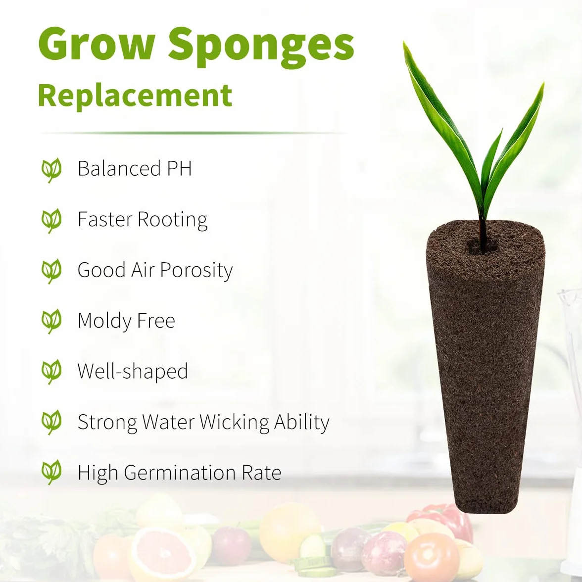 IPARTS EXPERT Lot de 50 éponges de culture hydroponique pour plantes d'intérieur