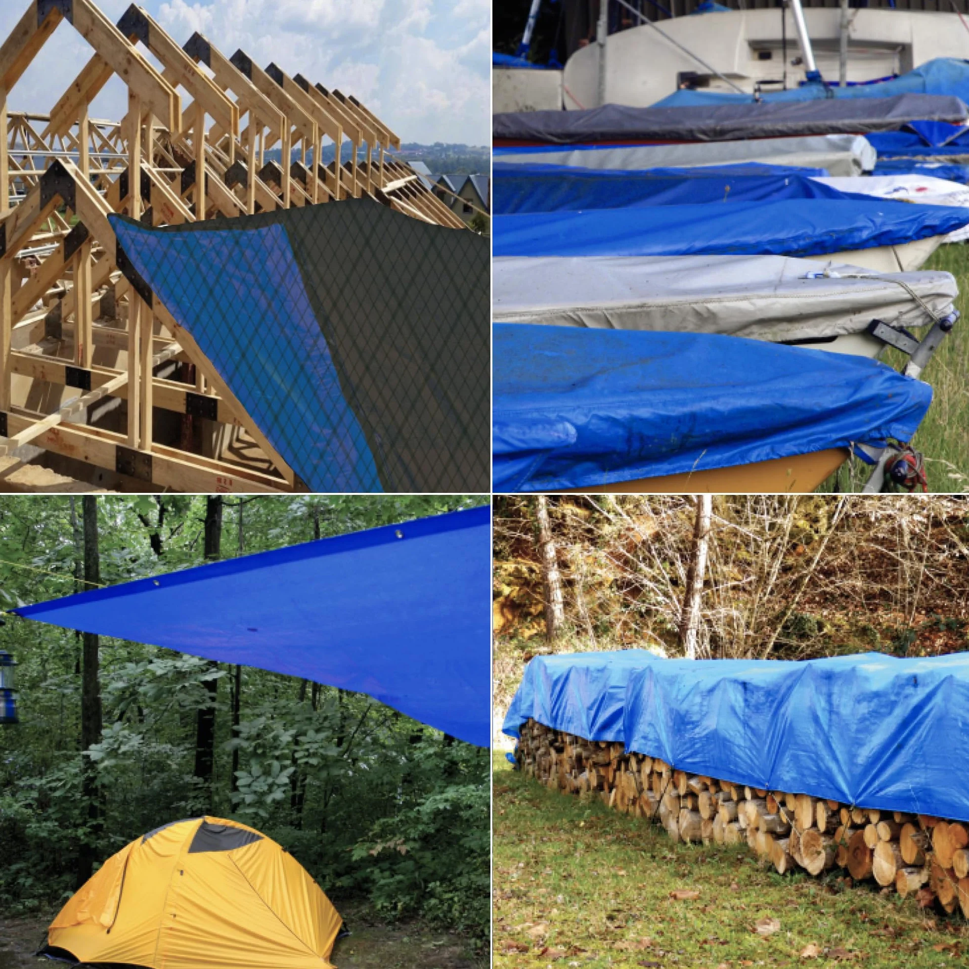 Bâche imperméable pour l'extérieur - 2x3m - 70 g/m2 - Trous soudés renforcés - Polyéthylène laminé croisé 3 Couches - Bleu - Protection Totale - Extra Forte - Bikain
