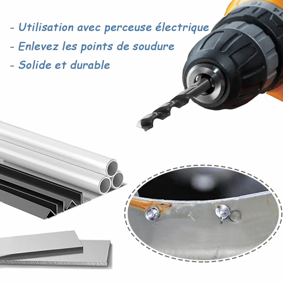 Mesee Lot de 2 Forets à Souder HSS Co M6&M8, Foret à Dépointer Acier Cobalt pour Carrosserie