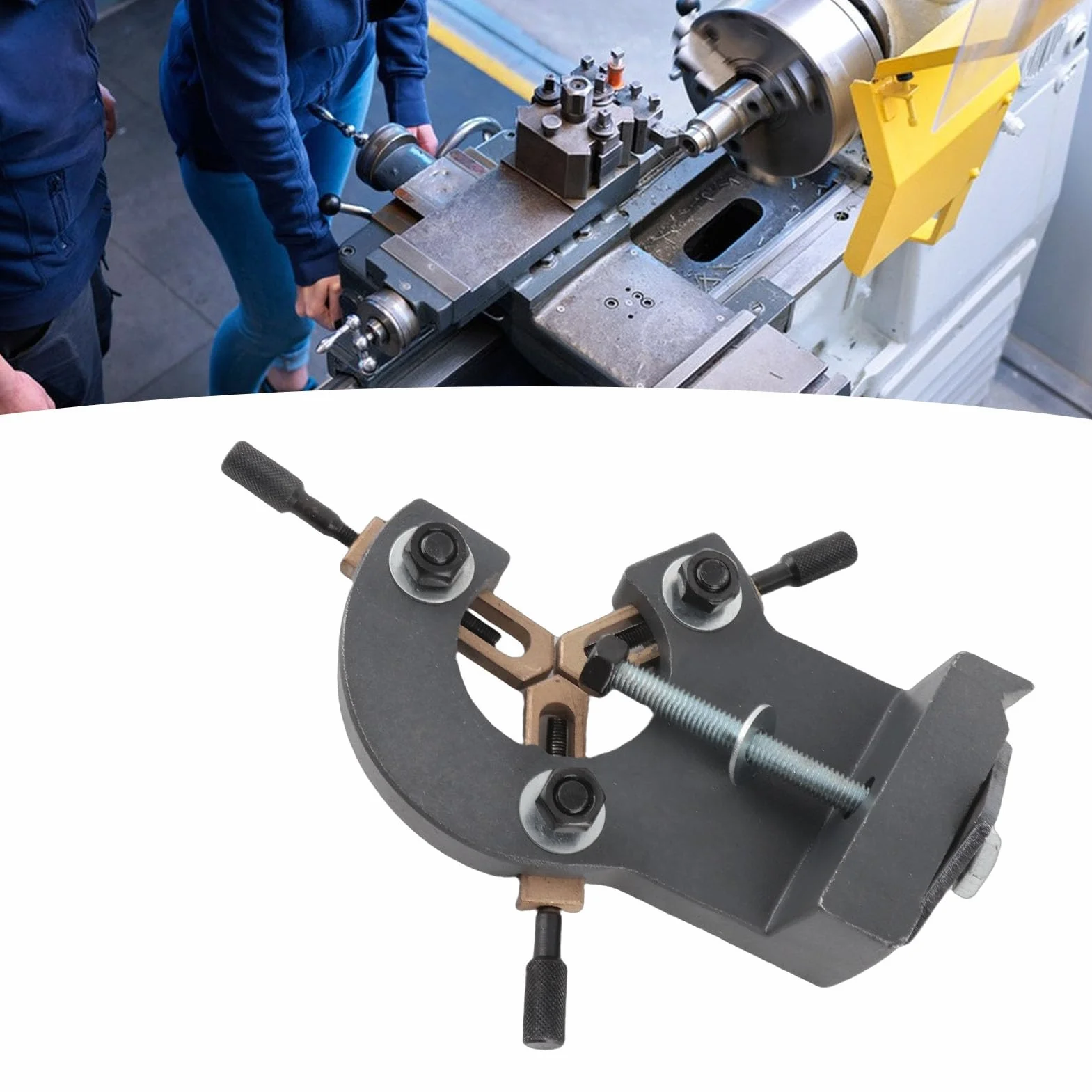 Mini lunette de tours, lunette de tournage sur bois, lunette de tours à bois, stabilisateur de tours en métal fixe pour 0618 CJ18 CJ0618A 7x12 7x14 0618‑3B, support central de