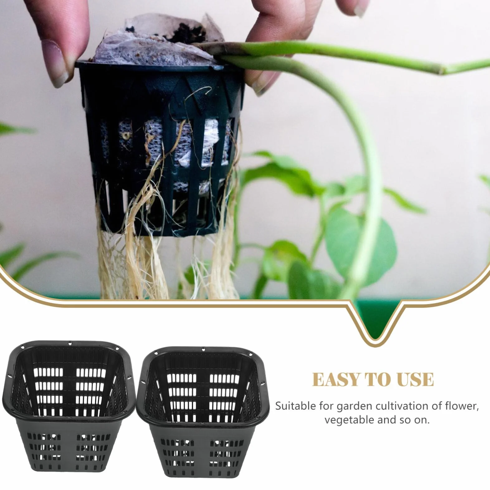 Supvox Lot de 8 paniers à légumes hydroponiques - Pot en maille carré plastique