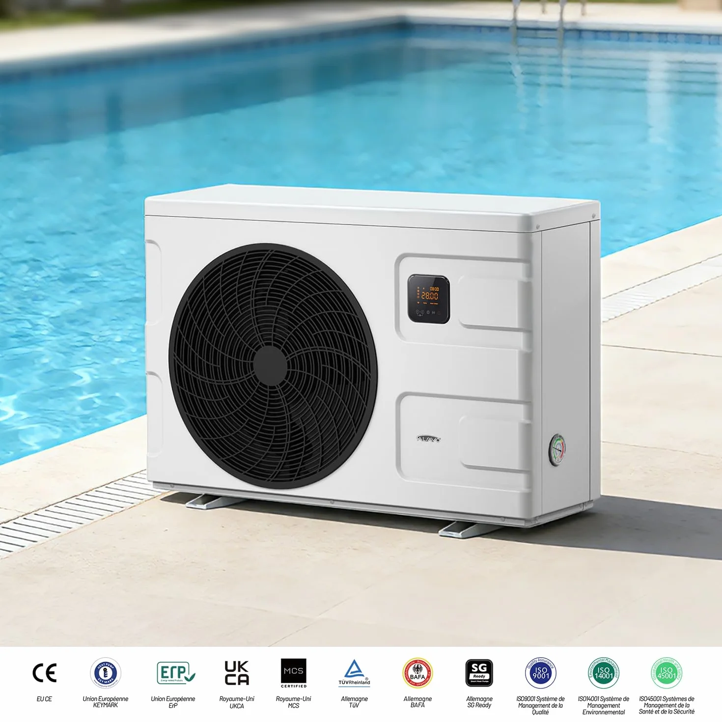 INVERBOOST Elite Pompe À Chaleur Inverter 12,5 KW, Piscines Hors Sol 60 m³, COP 16, WiFi