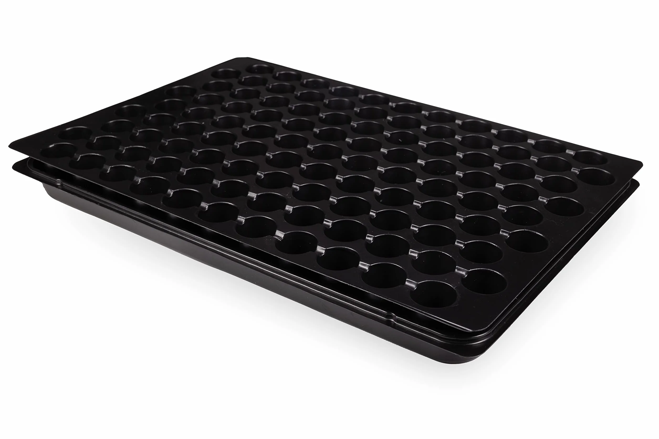 Lot de 2 plaques de culture avec soucoupe 103 trous plantation plateau semences 103 pots Ø 30 mm pour semis boutures