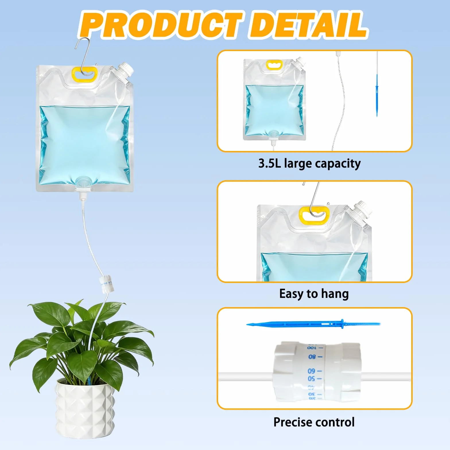 Kit d'Arrosage Automatique 5L Sac, Système d'Irrigation Goutte à Goutte pour Plantes avec Régulateur Réglable
