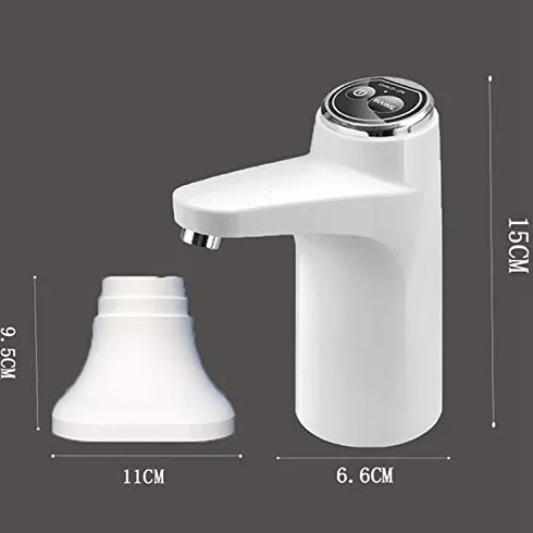 Distributeur d'eau électrique avec base, distributeur d'eau rechargeable par USB, pompe à eau automatique portable, distributeur d'eau pour la maison, la cuisine et le bureau (blanc)