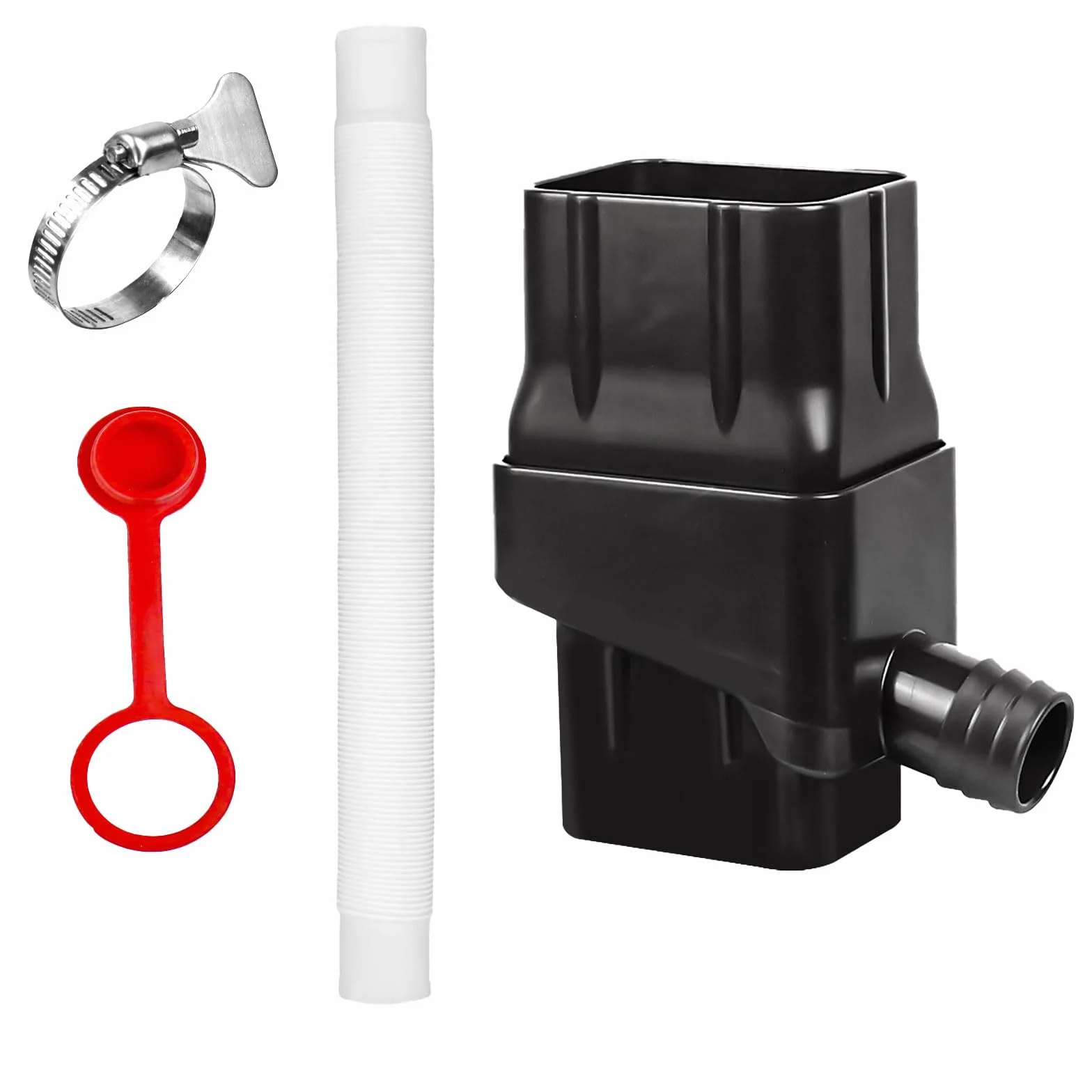 Récupérateur Eau de Pluie Rectangulaire Kit Gouttière avec Tuyau