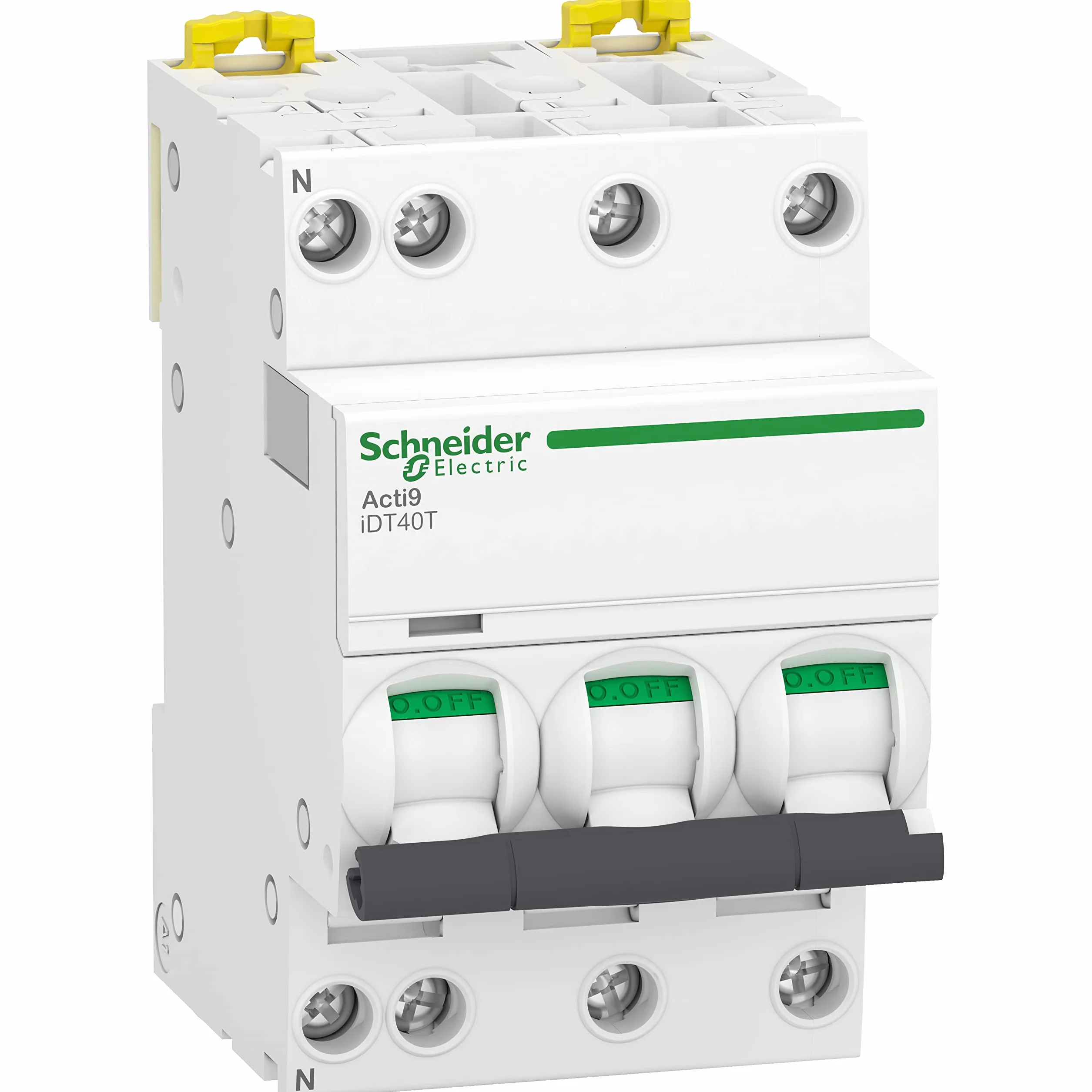 Schneider Electric - Acti9 iDT40T - disjoncteur modulaire - 3P+N - 32A - courbe D - 4500A/6kA - A9P32732